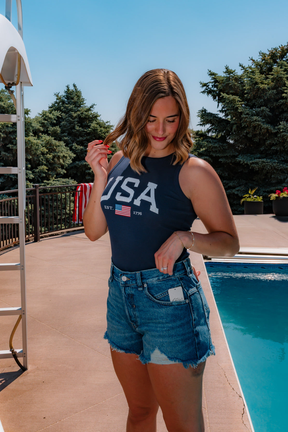 USA Graphic Tank Top | Navy