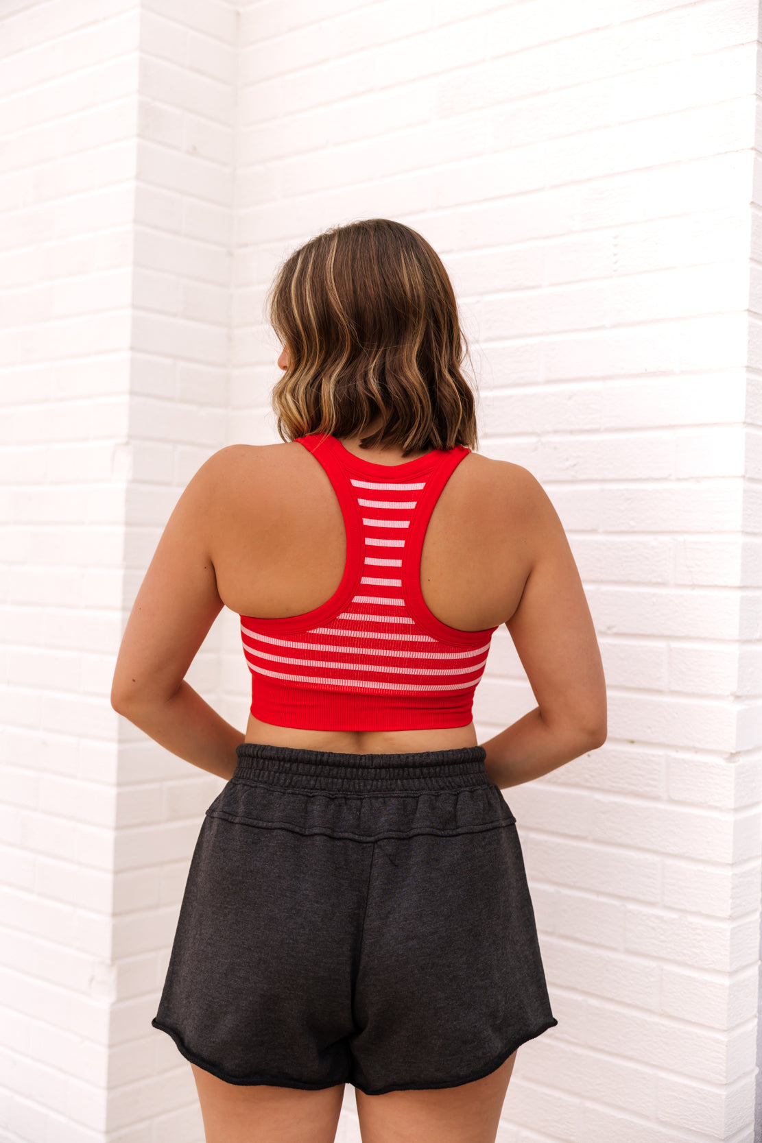 Go To Striped Sports Bra | Grapefruit Combo