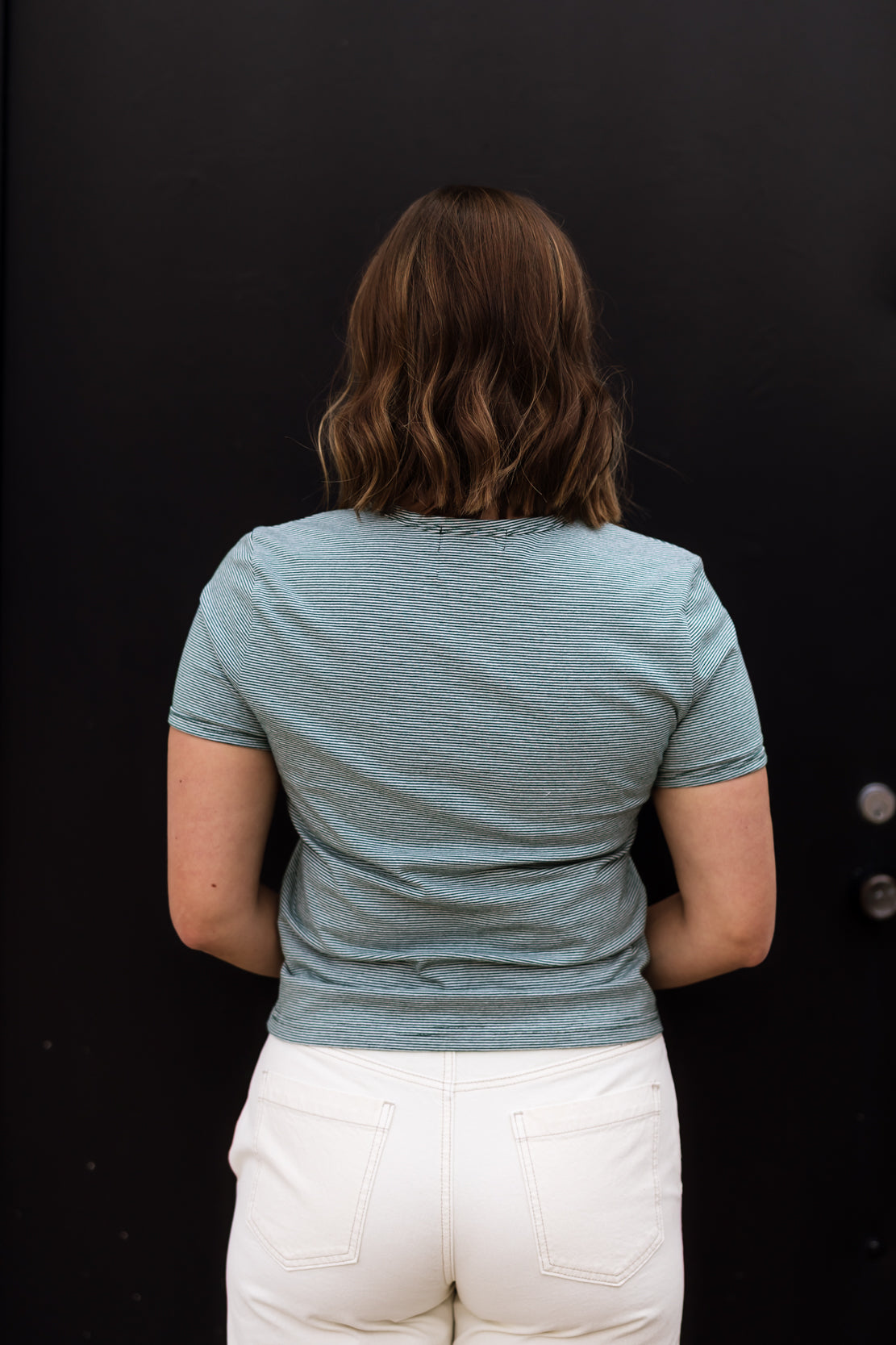 Kaylie Striped Baby Tee | Green