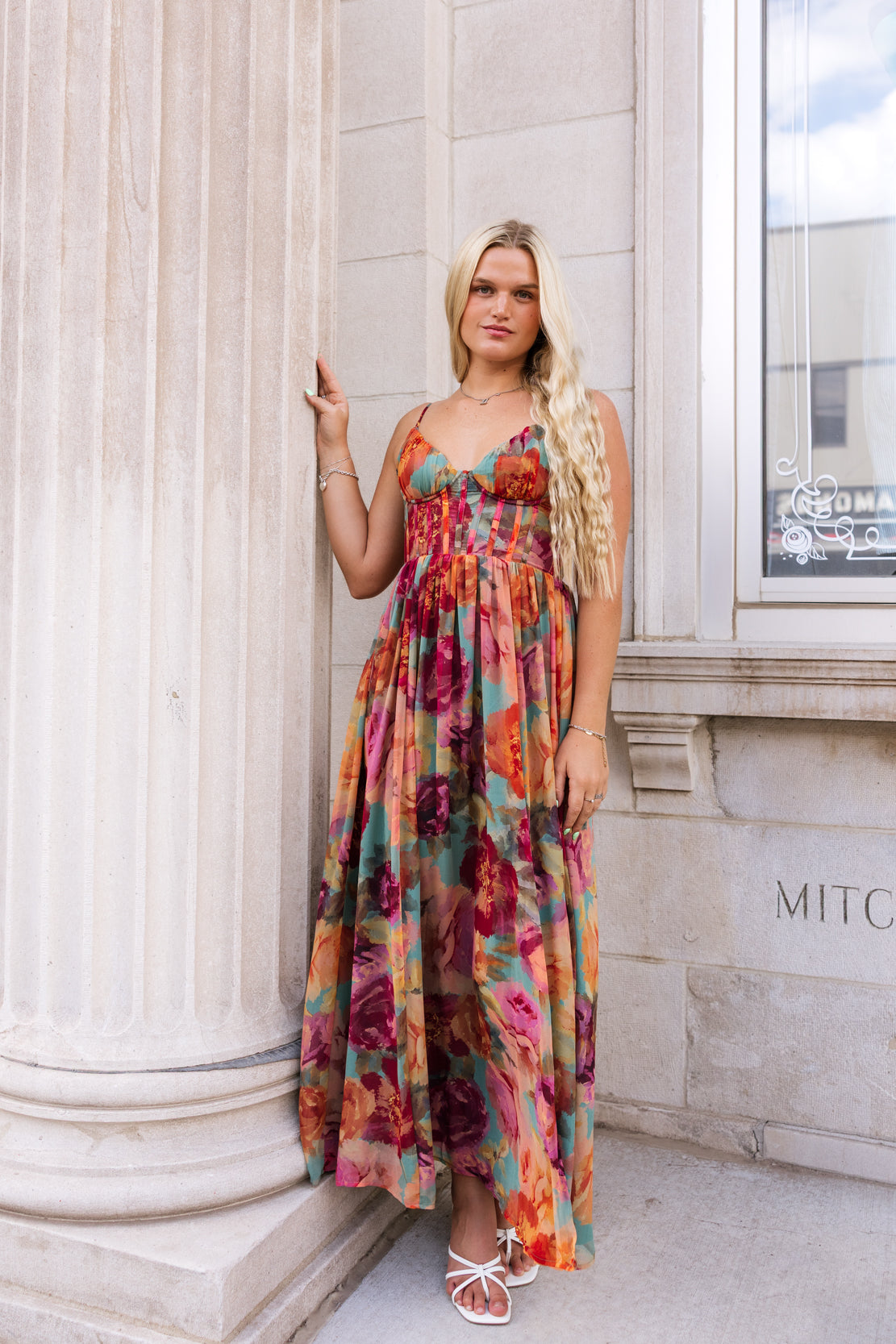 Jasmine Floral Corset Maxi Dress | Parisian Floral