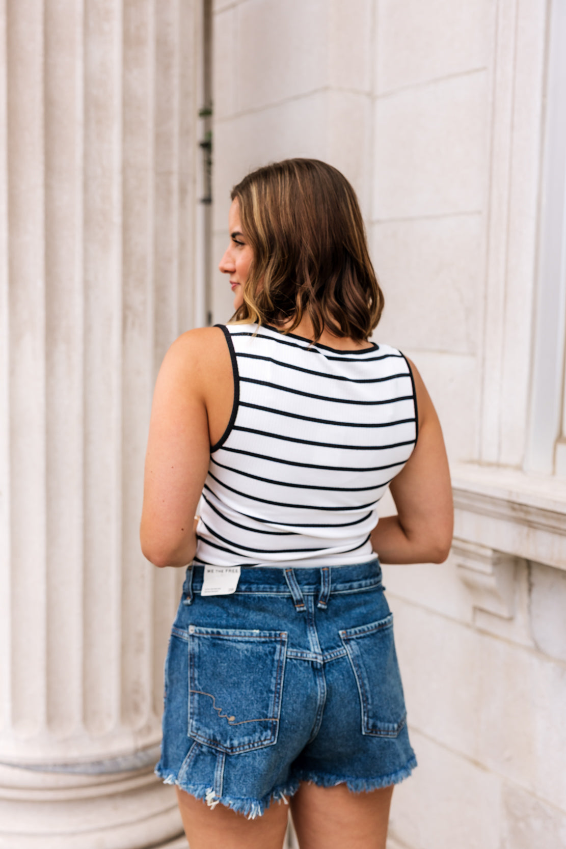Tilly Striped Tank | Black/White