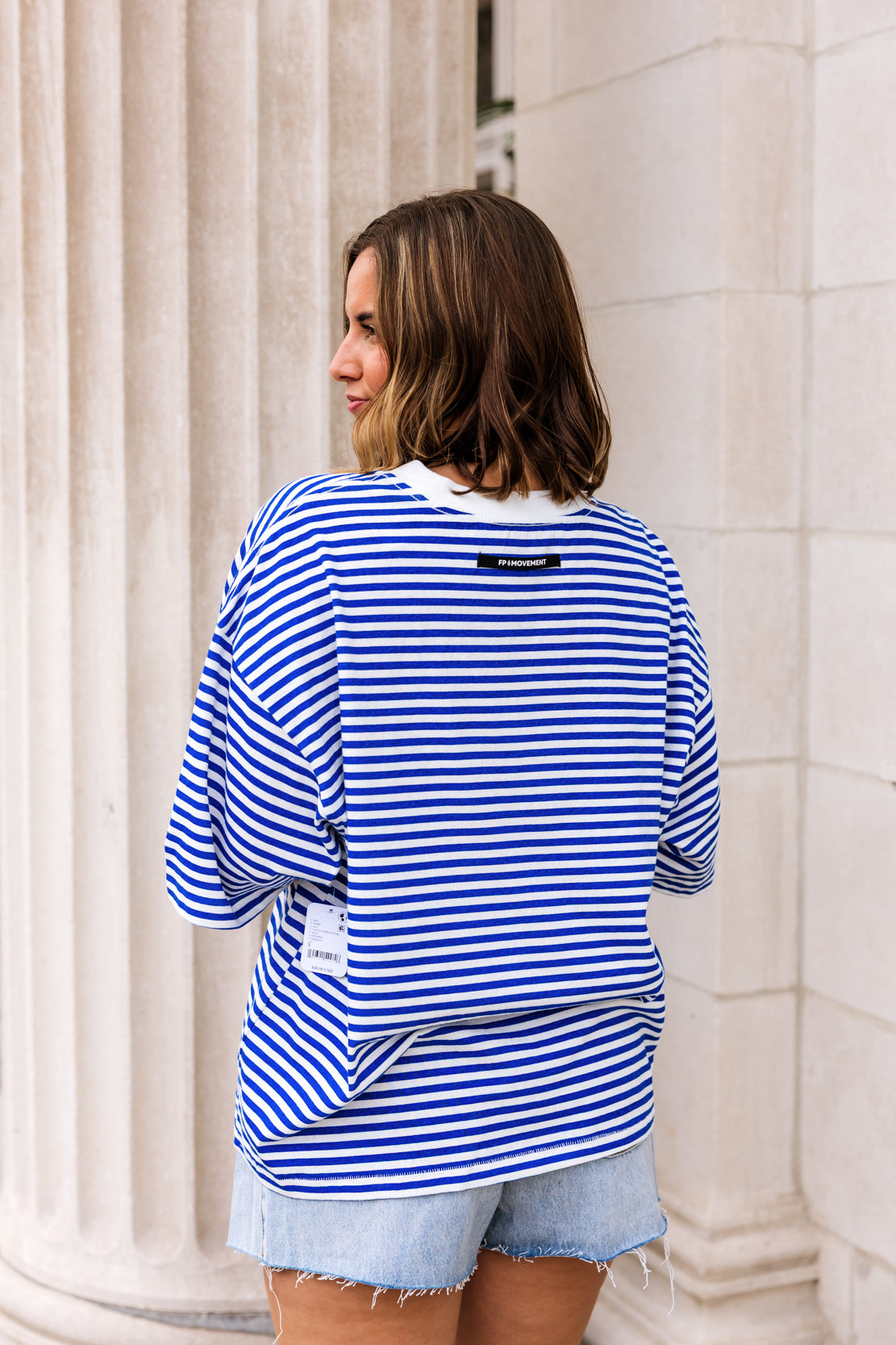 Printed Tackle Tee | Court Stripe Electric
