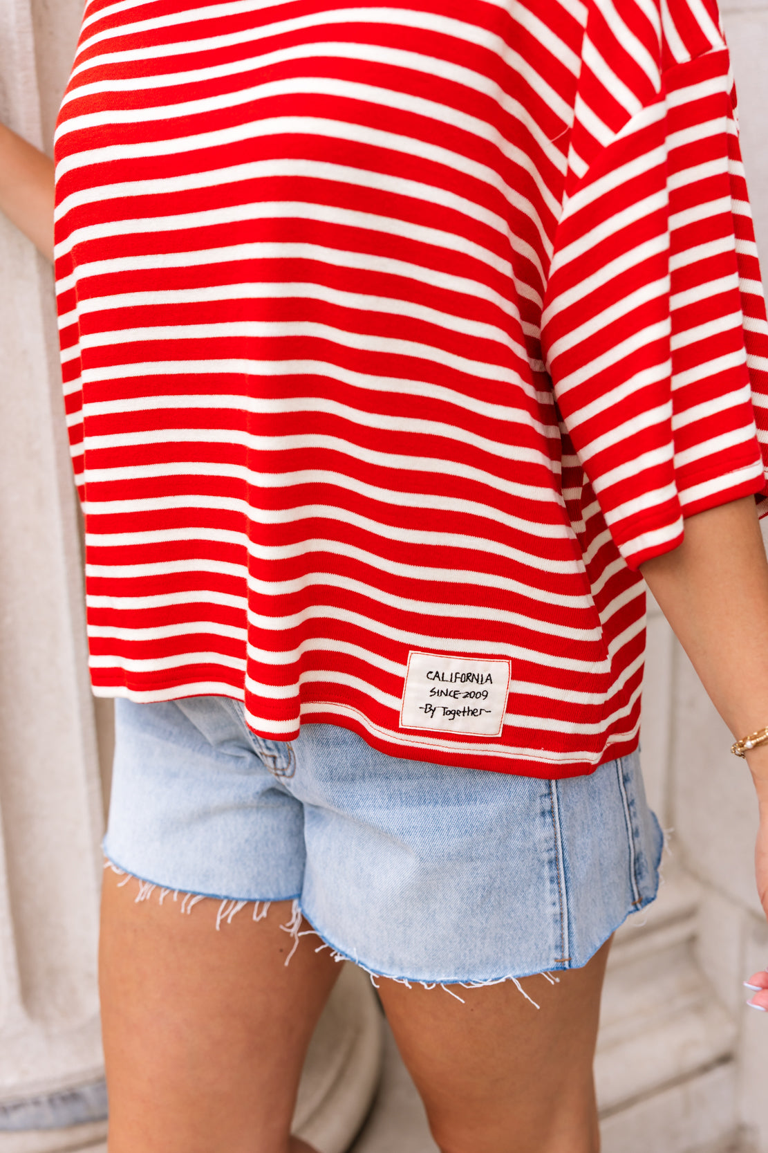 Hollie Striped Short Sleeve | Red White