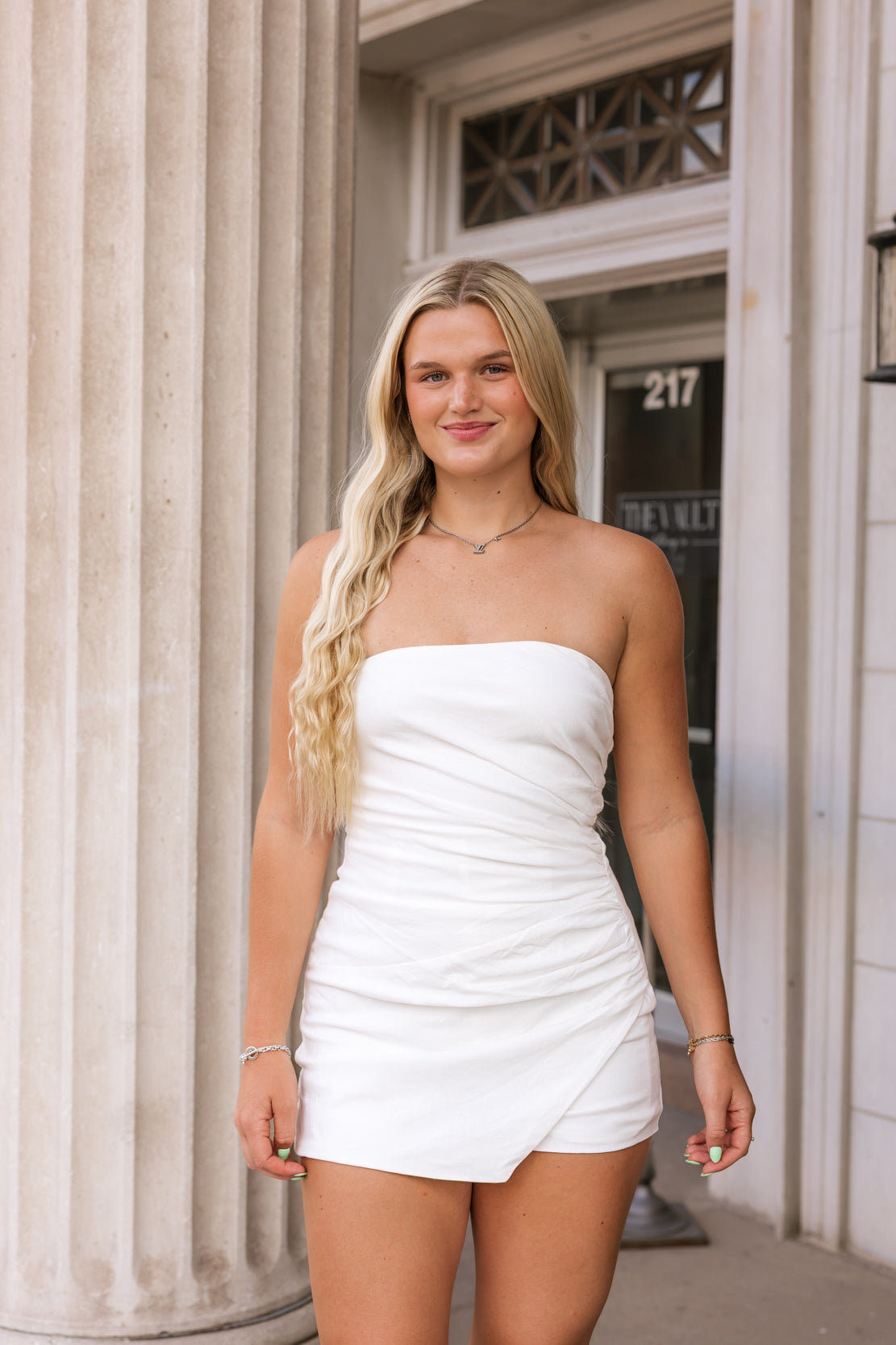 Layla Strapless Romper | Off White
