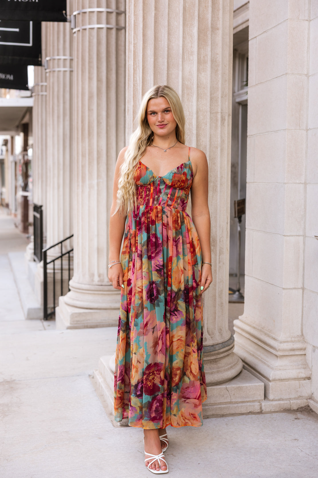 Jasmine Floral Corset Maxi Dress | Parisian Floral