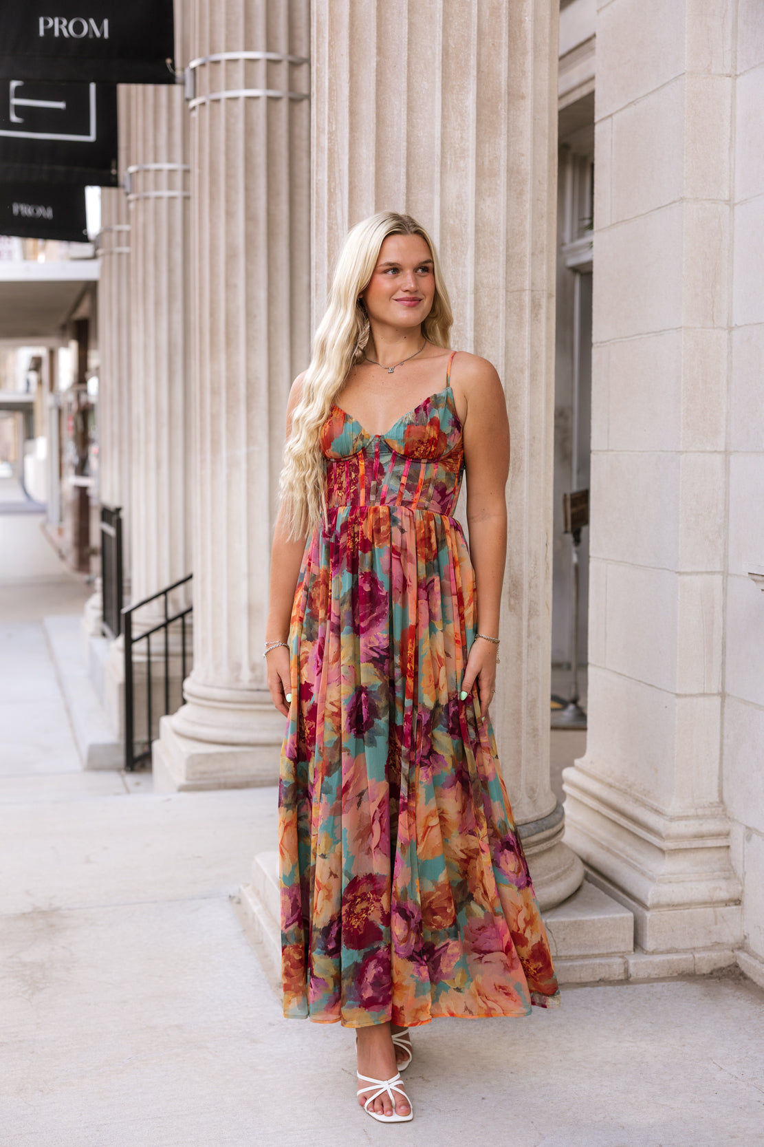 Jasmine Floral Corset Maxi Dress | Parisian Floral