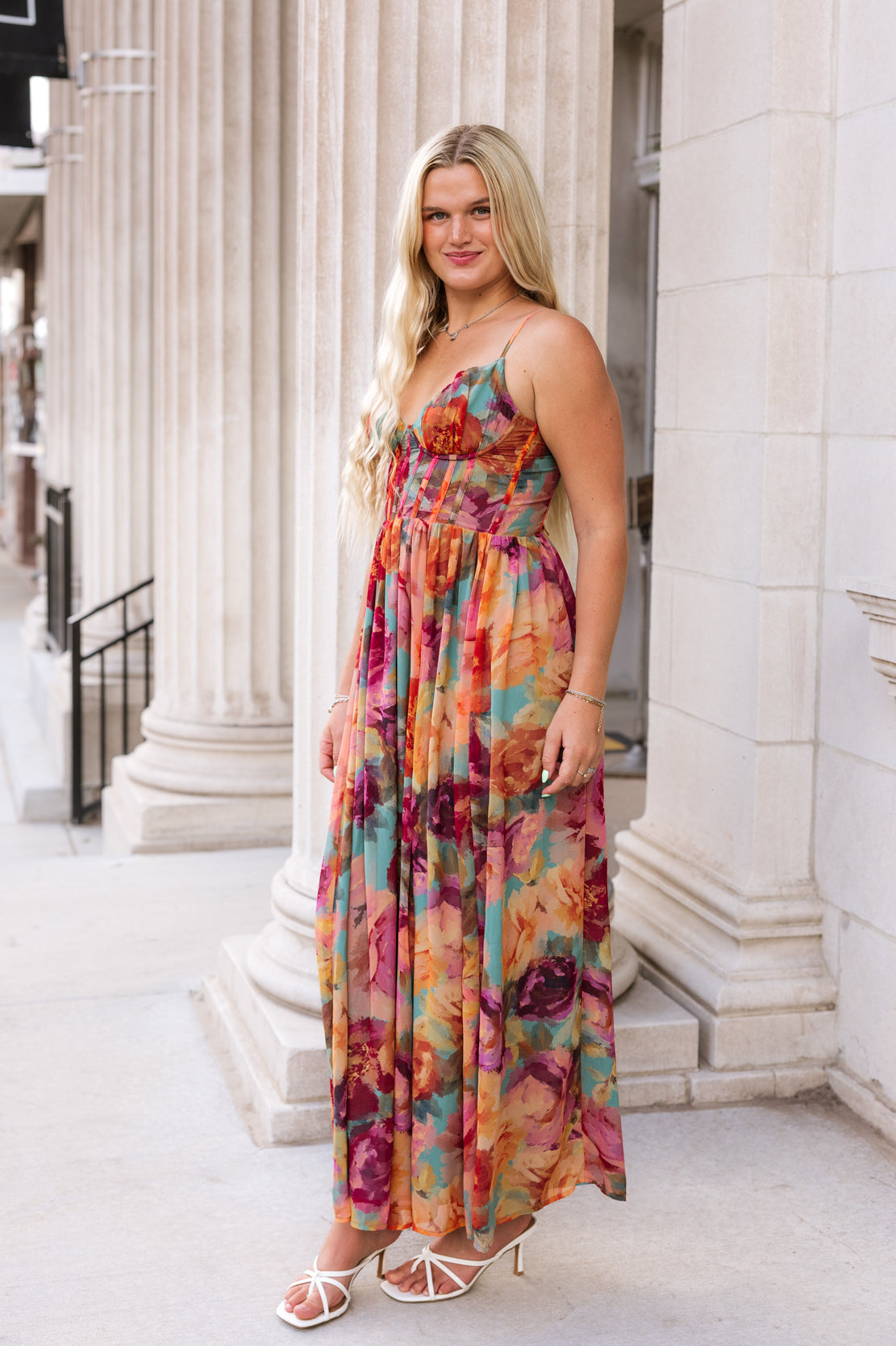 Jasmine Floral Corset Maxi Dress | Parisian Floral