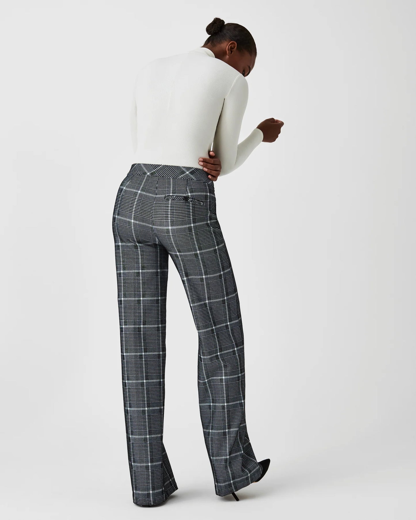 Spanx Ponte Jacquard Wide Leg | Classic Plaid