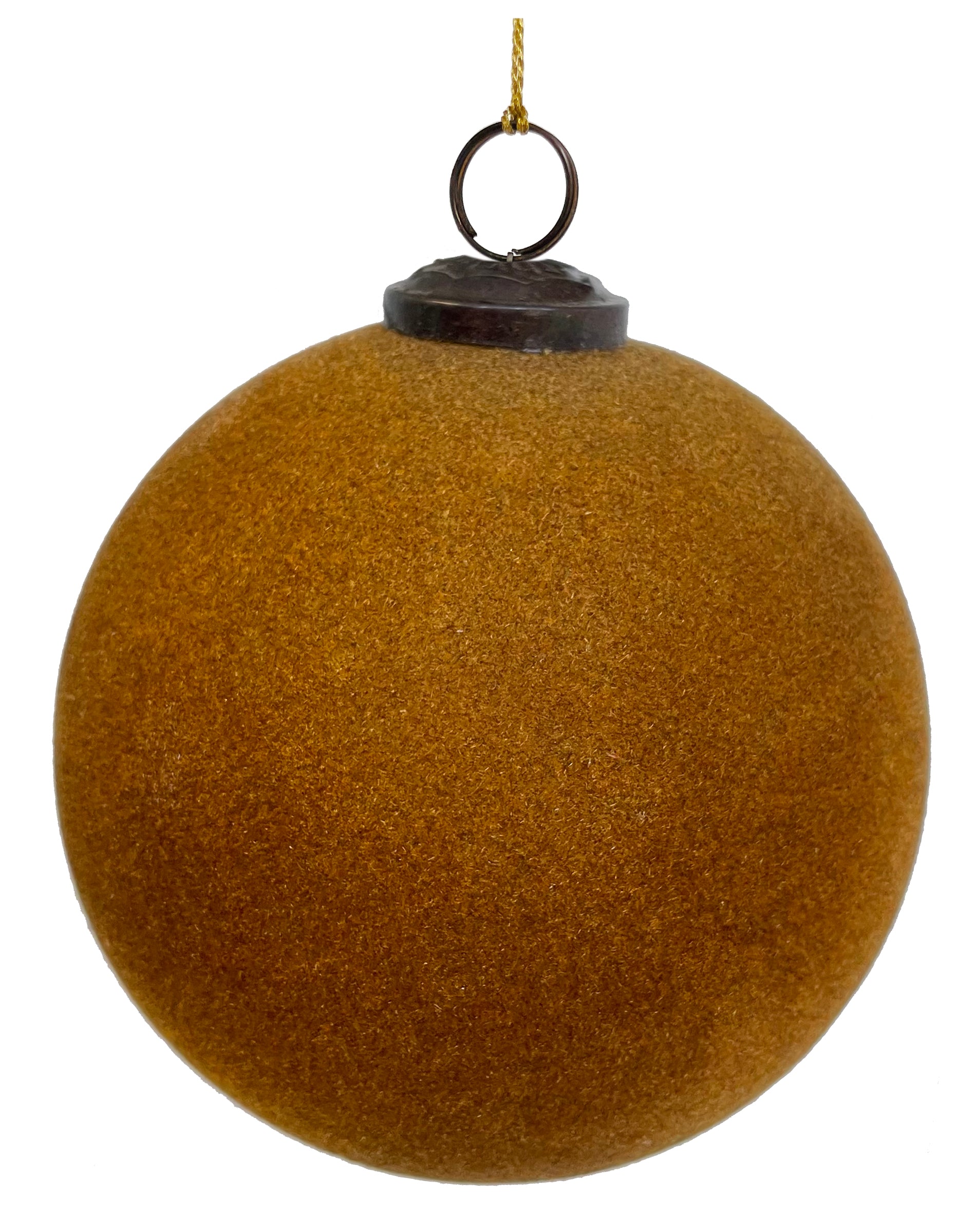 61937 Glass Ball Mustard Velvet