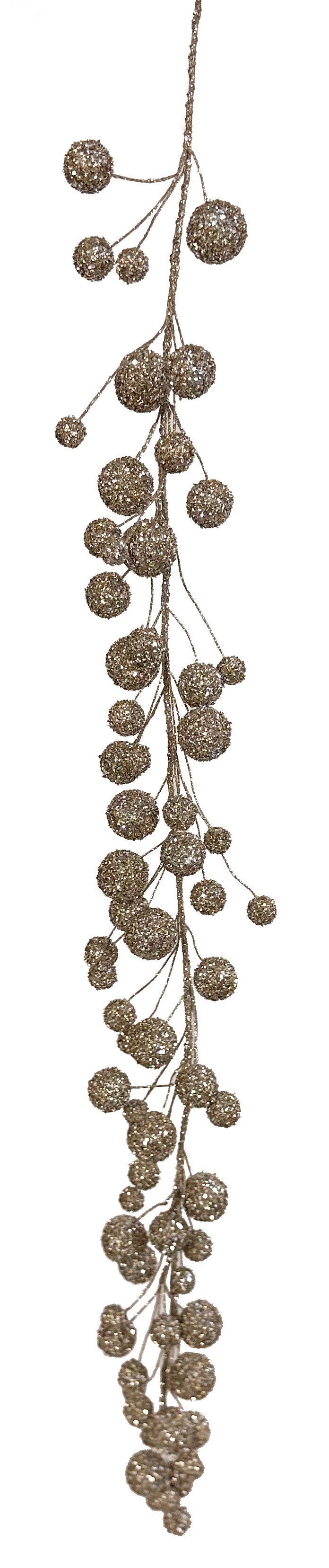 63270 Glitter Ball Garland Silver