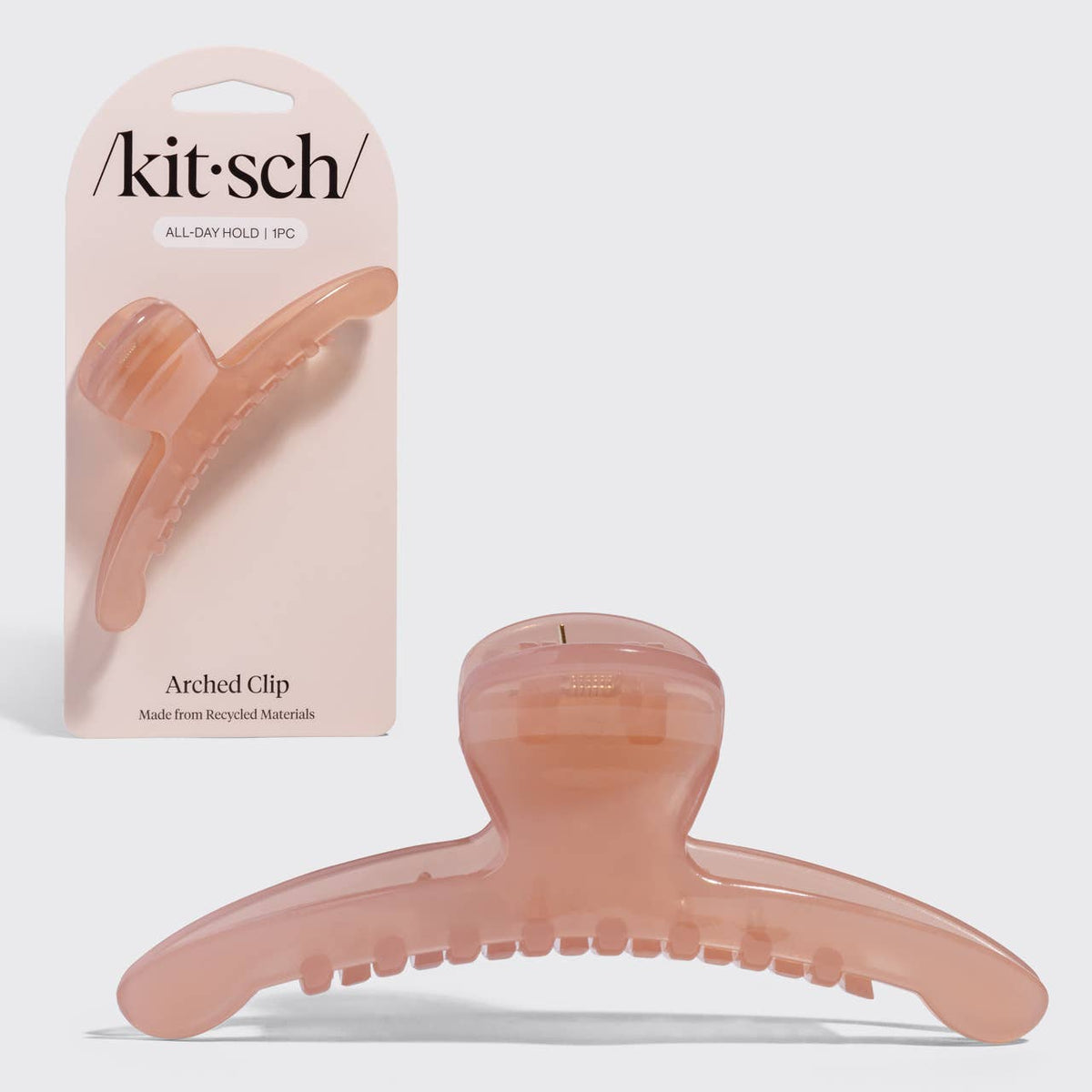 Recycled Plastic Large Arched Clip | Soft Pink