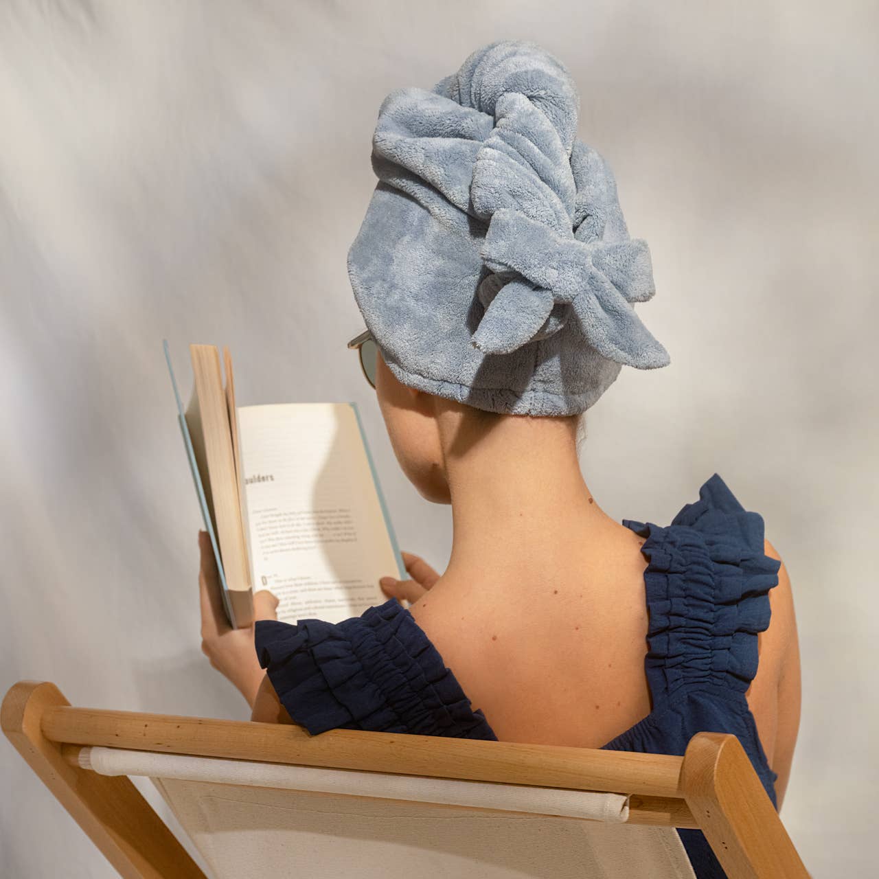 Plush Microfiber Hair Towel | Coastal Blue