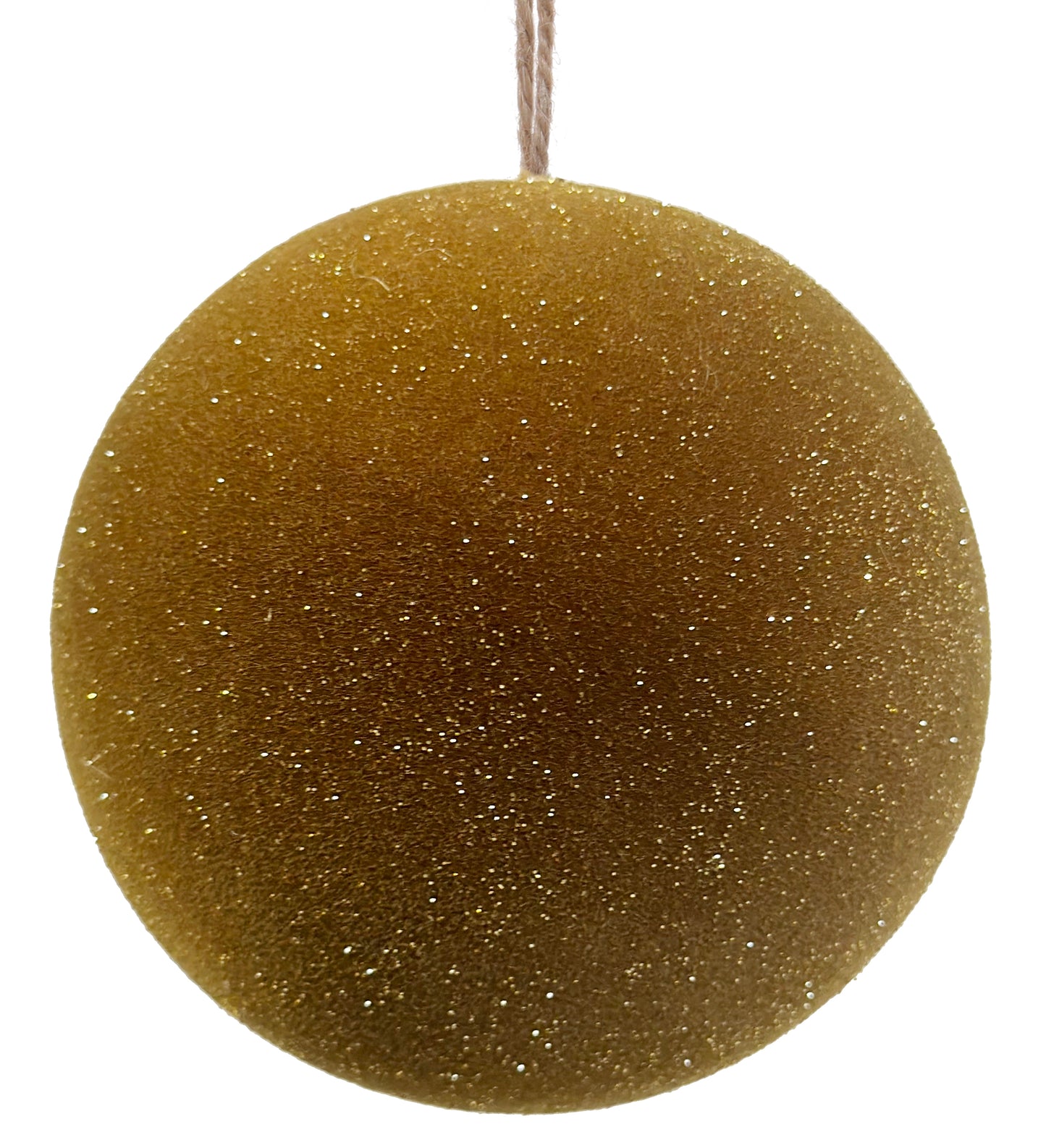 63955 Wooden Ball Olive Velvet Gold Glitter
