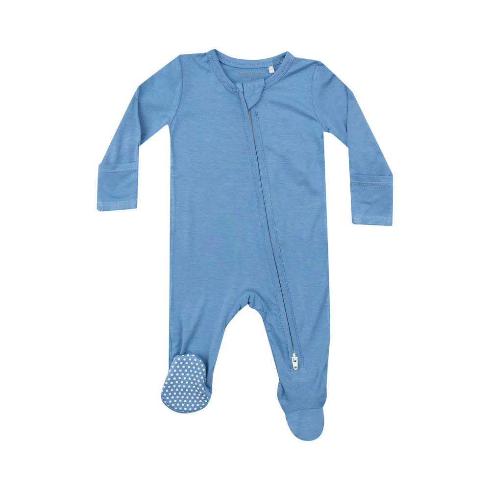 Angel Dear 2 Way Zipper Footie | Lichen Blue