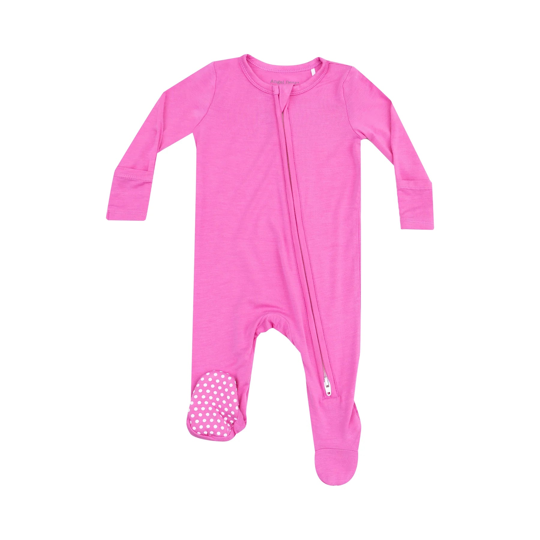 Angel Dear 2 Way Zipper Footie | Solid Strawberry Moon