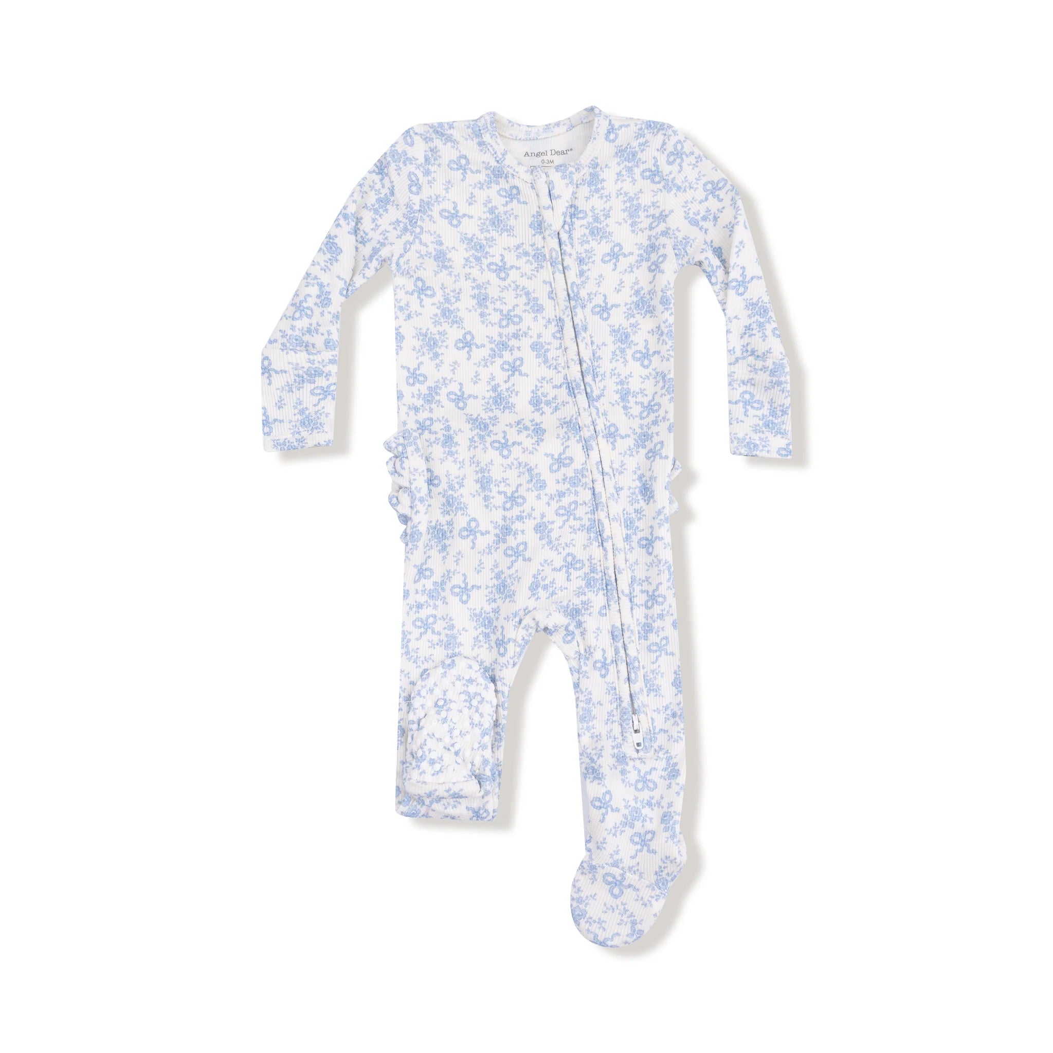 Angel Dear 2 Way Zipper Ruffle Footie | Romi Floral