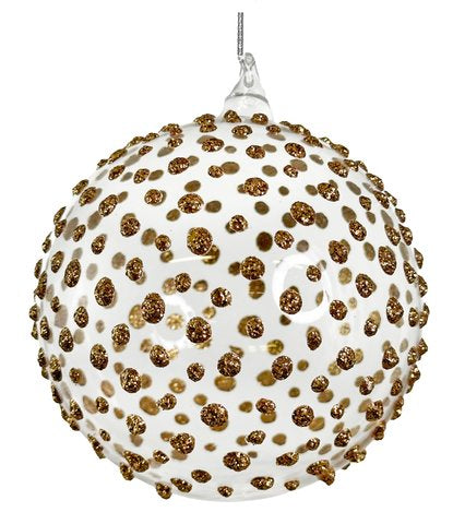 65541 Glass Ball Gold Glitter Dots
