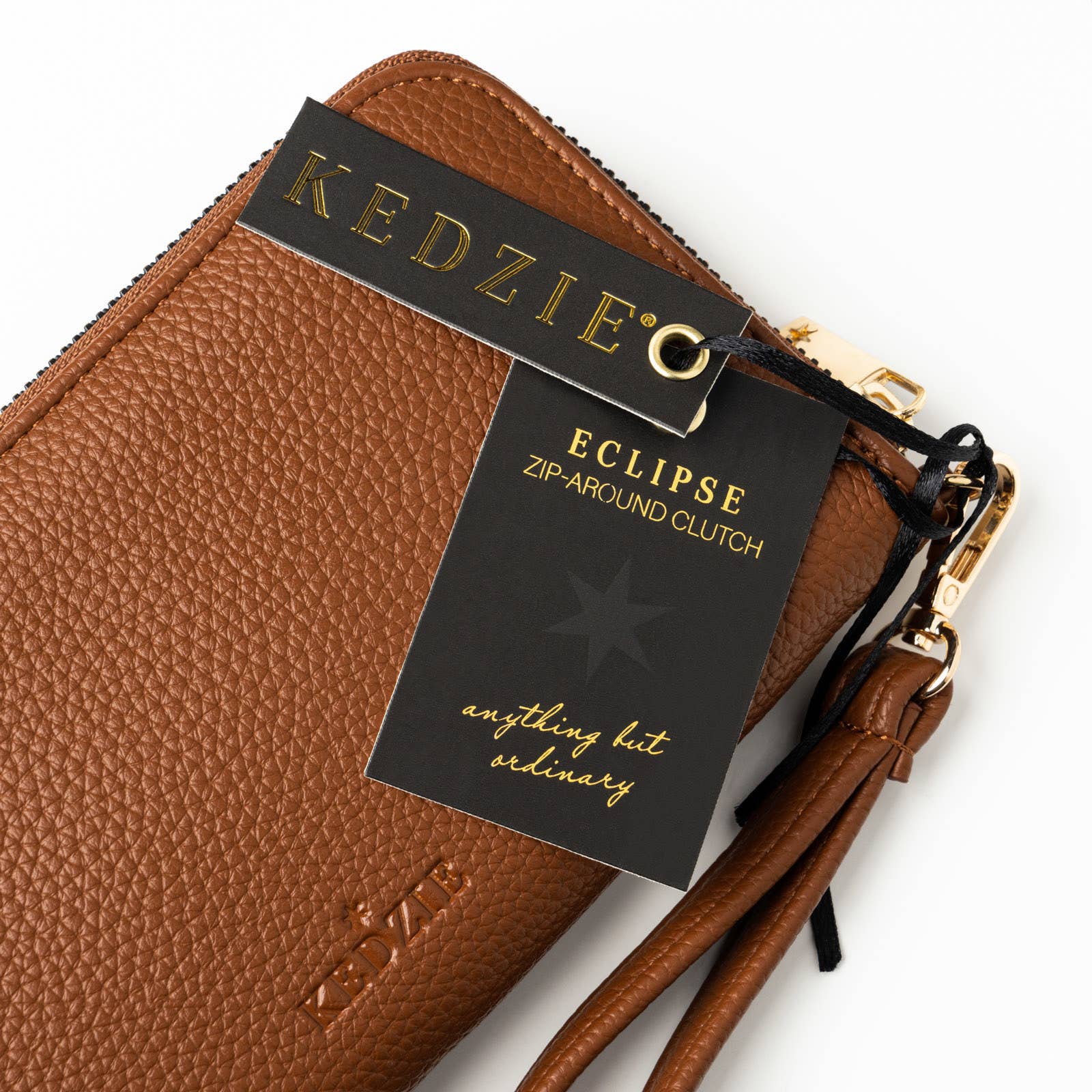 Kedzie Eclipse Zip-Around Clutch | Chestnut