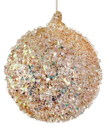 66085 Glass Ball Glitter & Beads Chamapagne