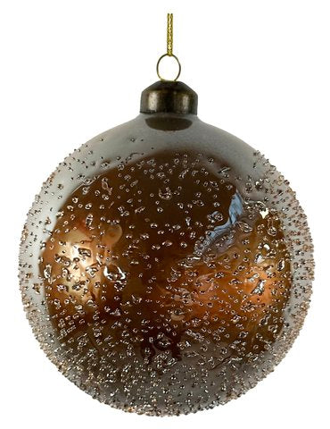 66123 Glass Ball Iced Brown