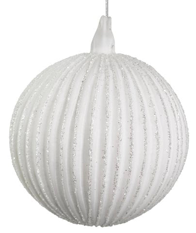 66285 Glass Ball Lined White Matte