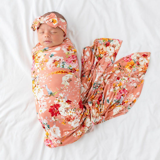 Posh Peanut Andina Infant Swaddle and Headwrap Set