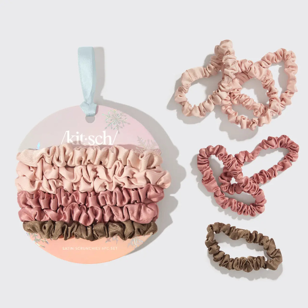 Kitsch Holiday Ultra Petite Scrunchies 6 pc Set | Terracotta