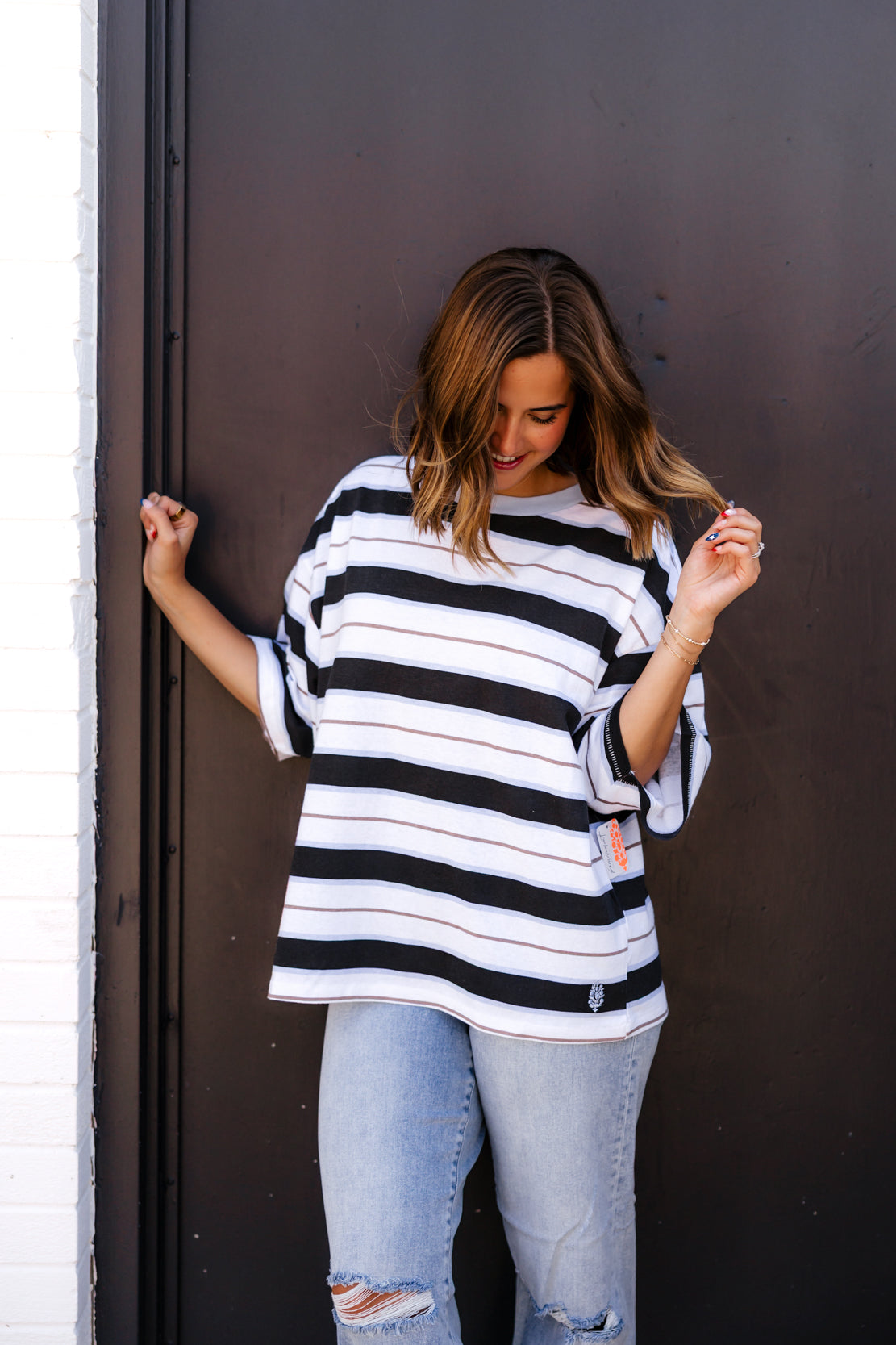 Printed Tackle Tee | White Stripe Combo