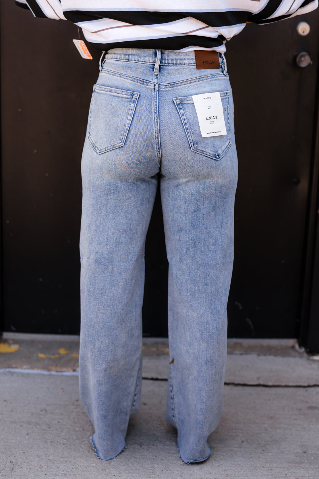 Logan High Rise Distressed Dad Jean | Light Blue
