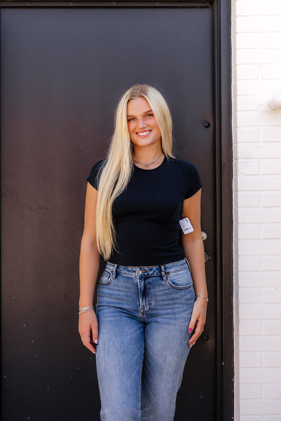 We The Free Protagonist Cropped Cap Sleeve Tee | Black
