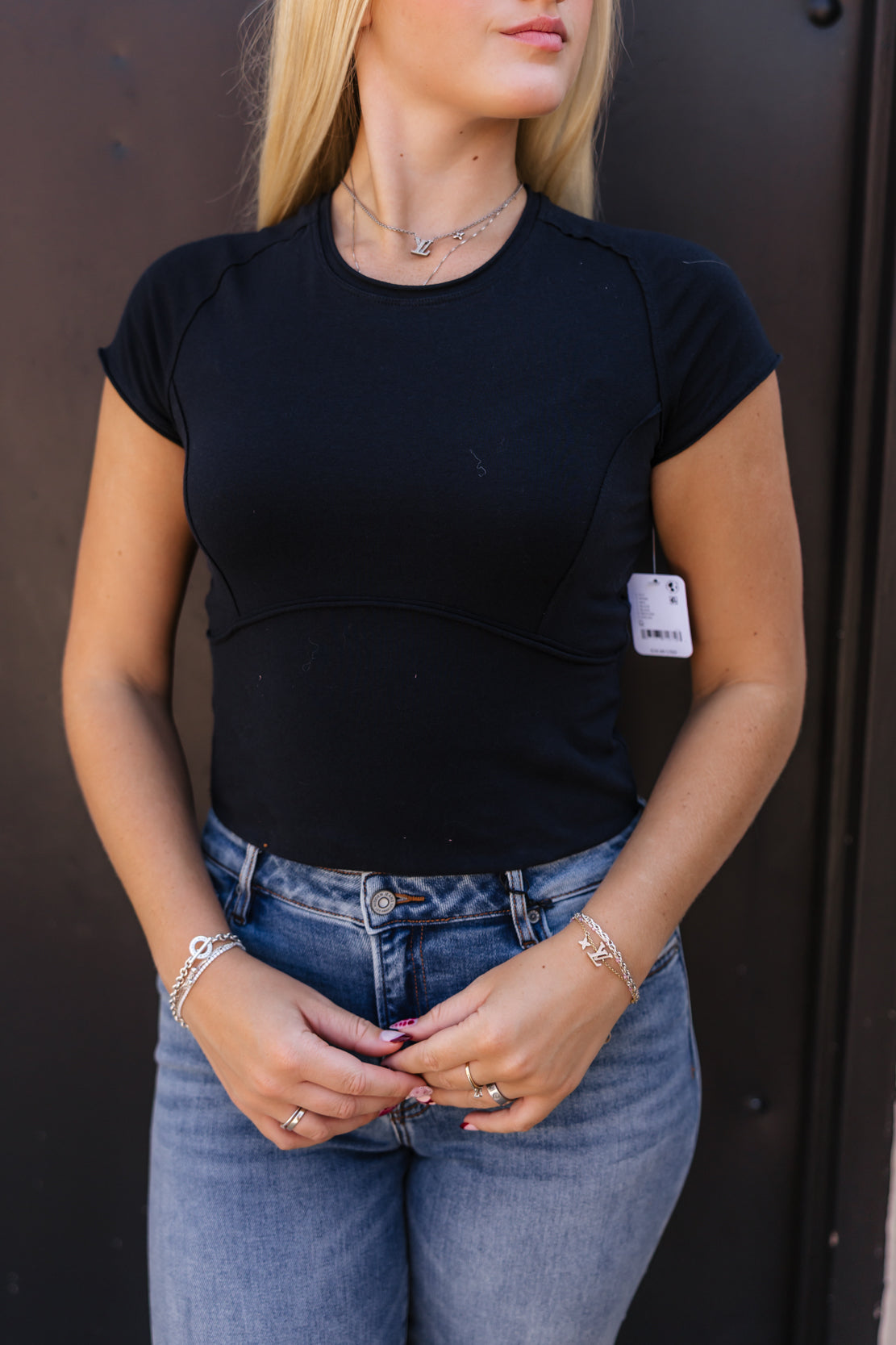 We The Free Protagonist Cropped Cap Sleeve Tee | Black