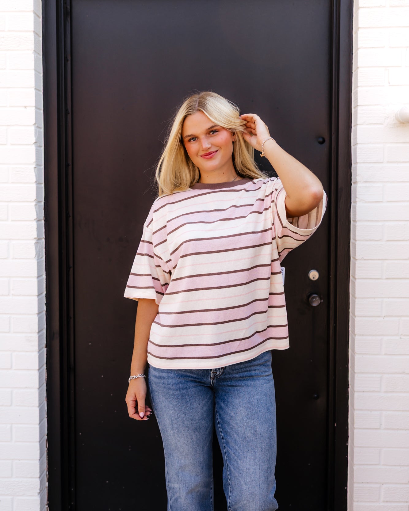 Printed Tackle Tee | Bloom Stripe Combo
