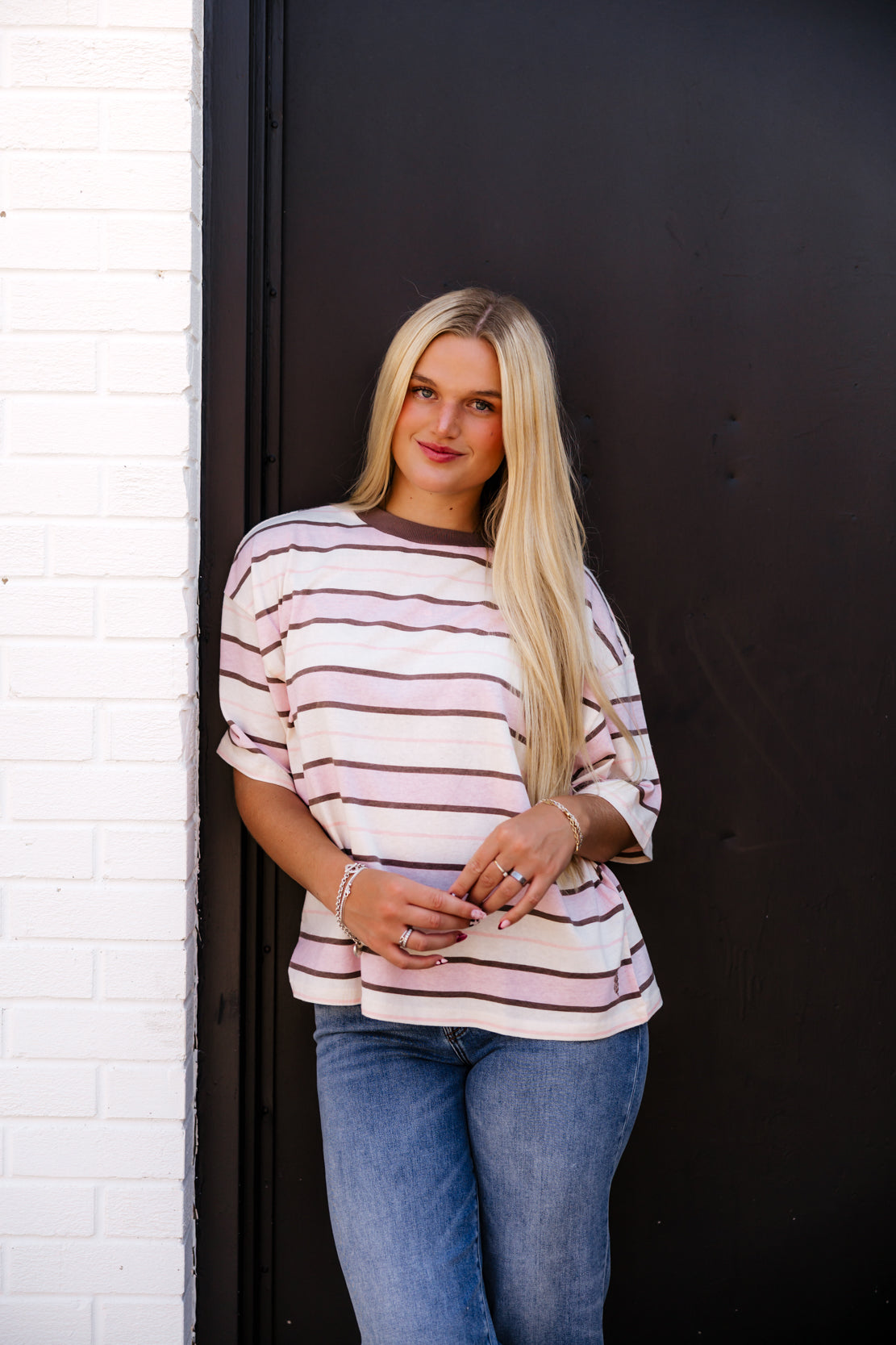Printed Tackle Tee | Bloom Stripe Combo