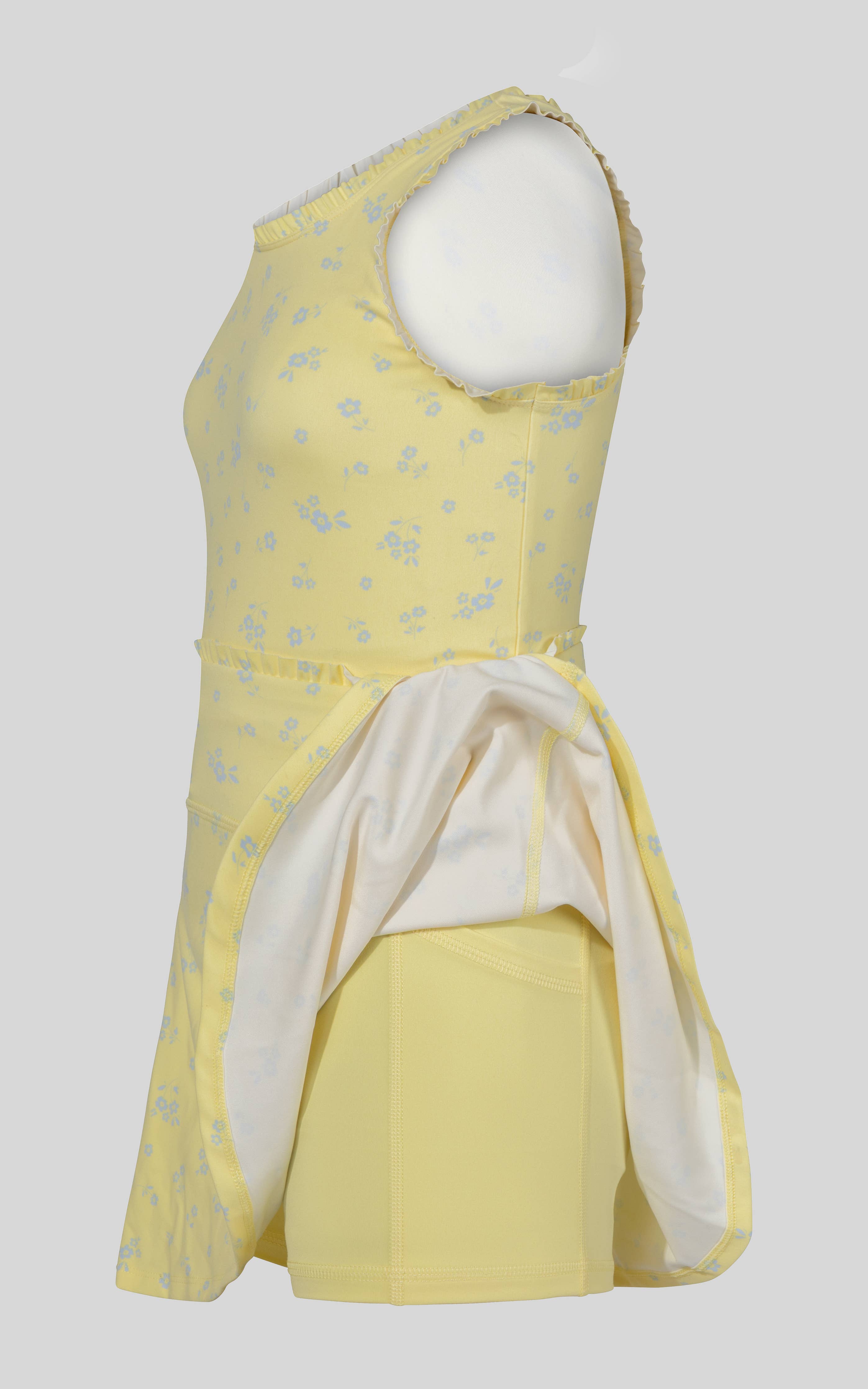 Girls Lux Lettuce Edge Tank, Skort, and Scrunchie Set | Sunbeam Bloom Daffodil
