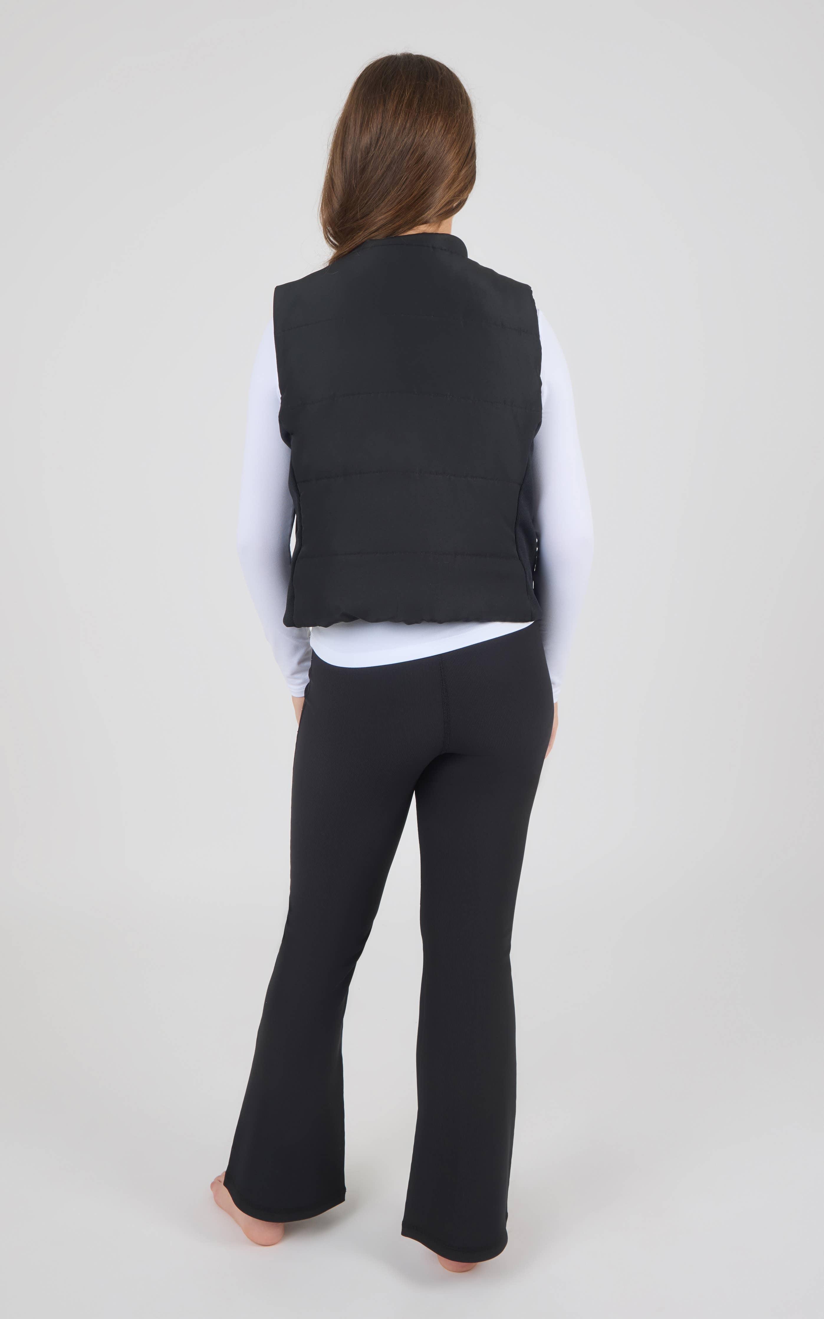 Tween Girls Puffer Vest Set | Black