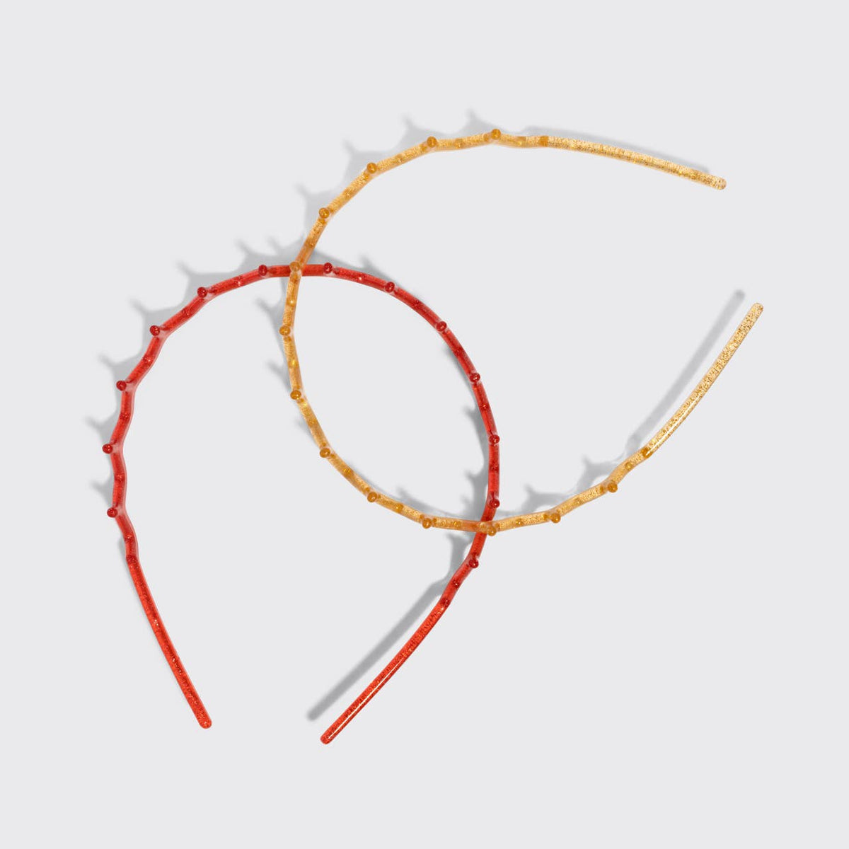 Recycled Plastic Zigzag Headbands 2pc Set | Gold & Red