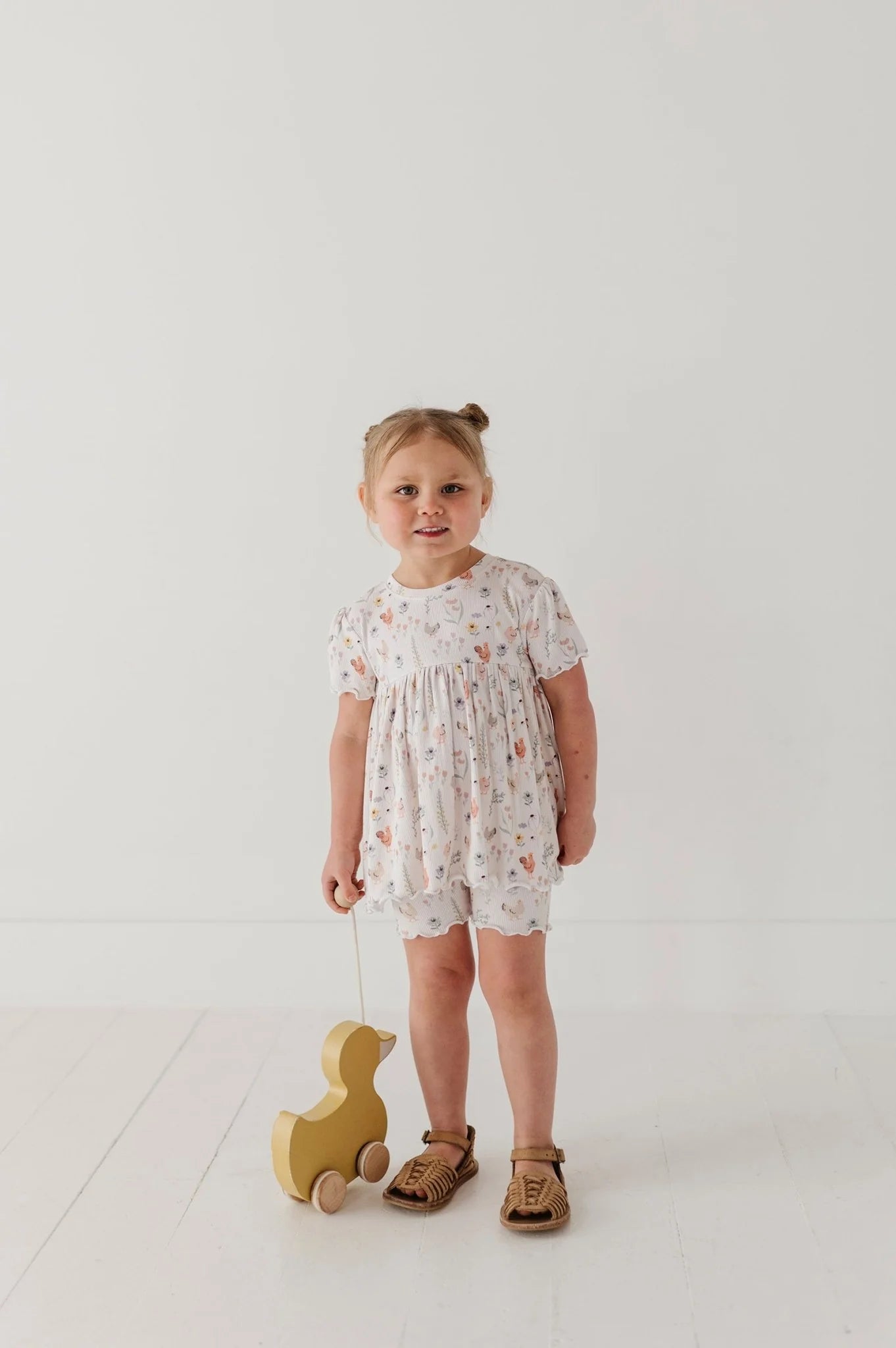 Babysprouts Girl's Babydoll Set | Floral Chickens