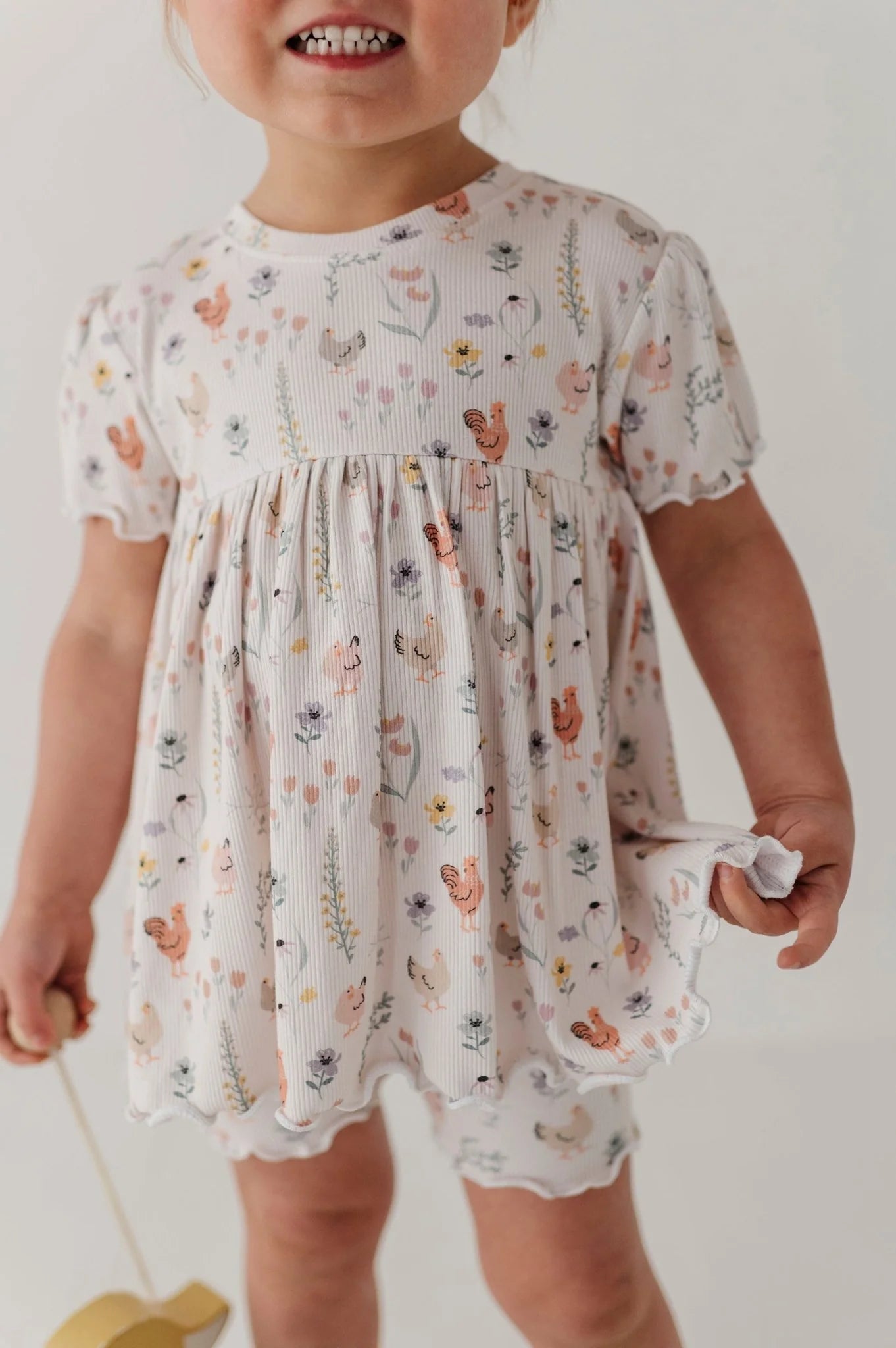 Babysprouts Girl's Babydoll Set | Floral Chickens