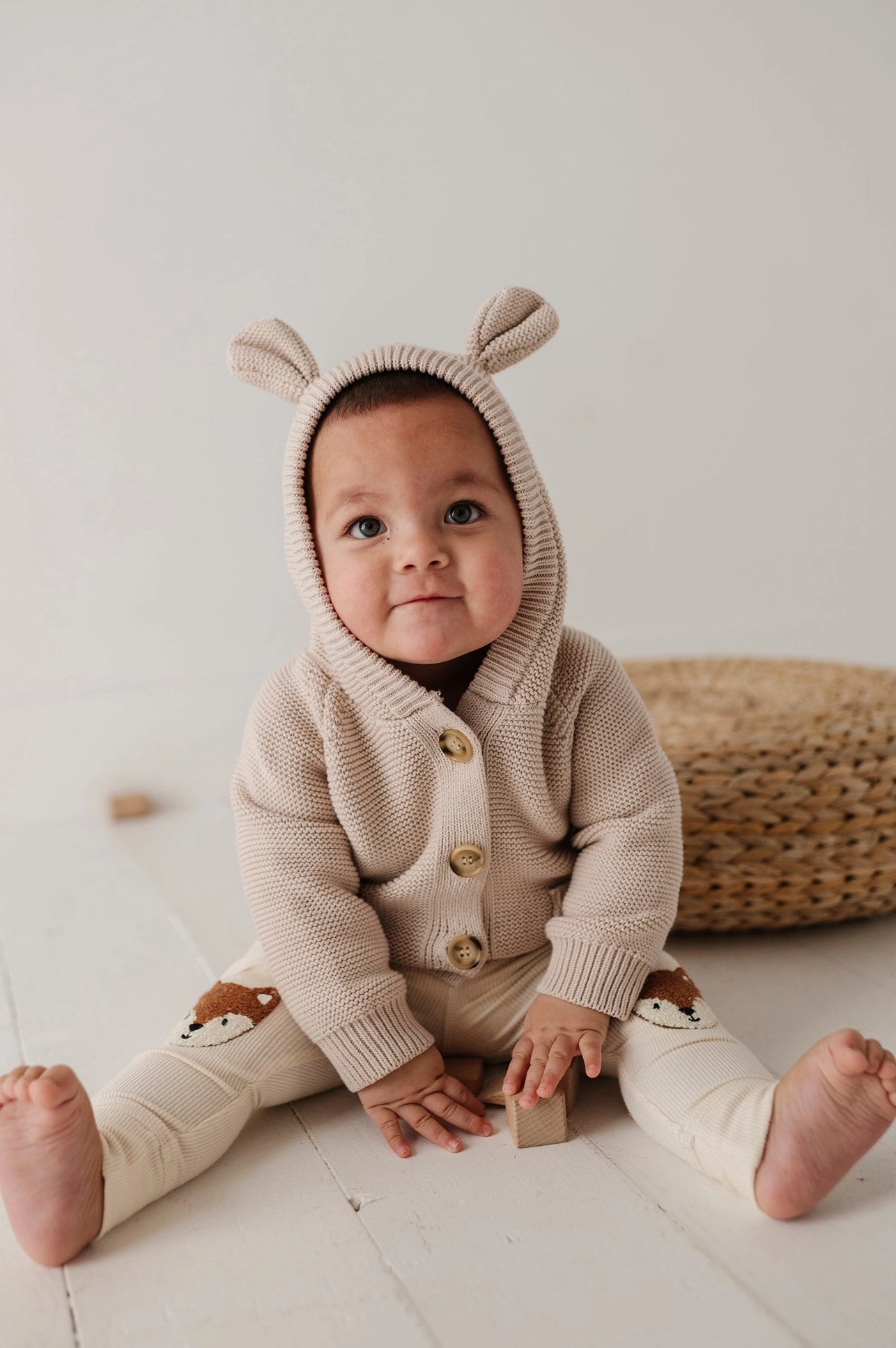Babysprouts Knit Hoodie | Sand