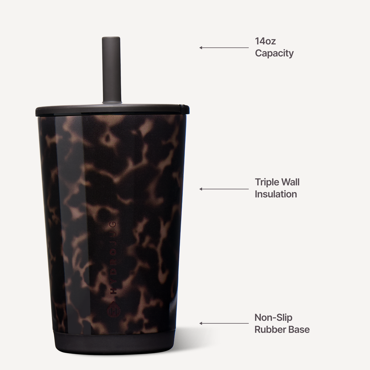 Mocha Tortoise HydroJug 14 oz Everyday Tumbler