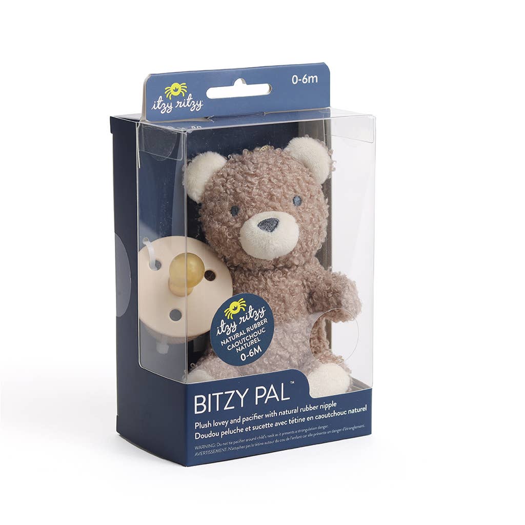 Bitzy Pal Natural Rubber Pacifier & Plush | Bear