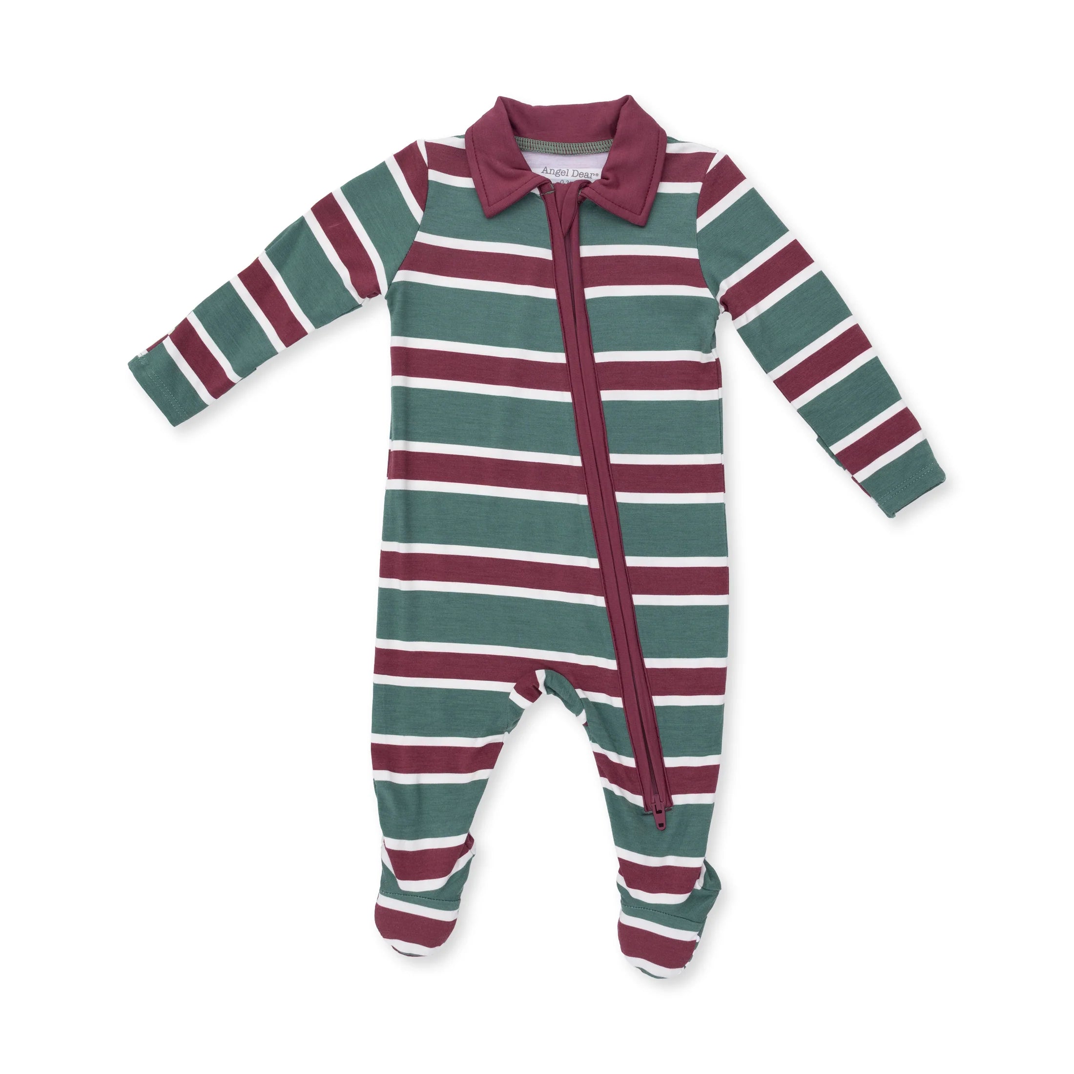 Angel Dear Footie | Rugby Stripe Green