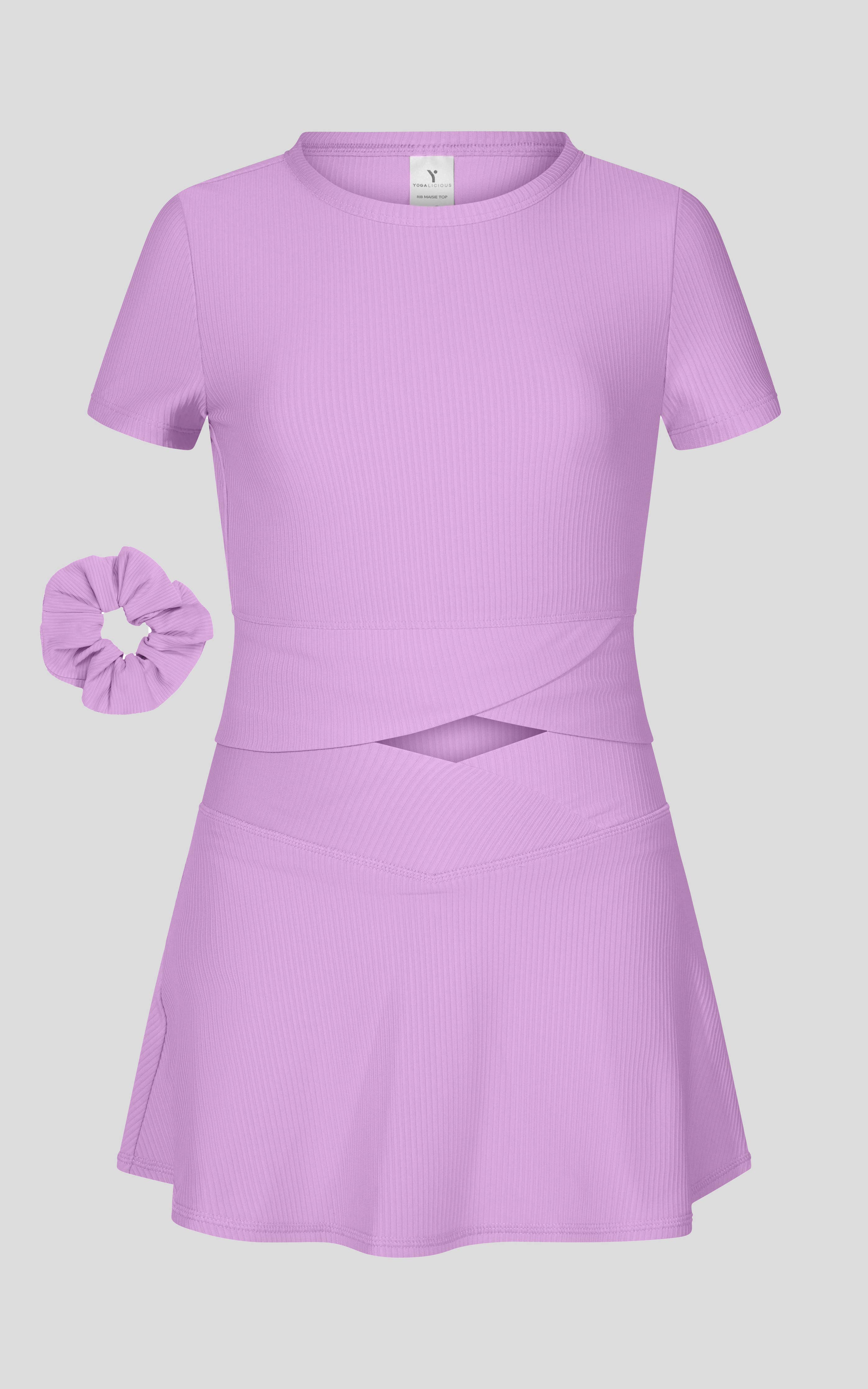 Little Girl Rib Marie Crossover Top and Skort Set | Oceantide