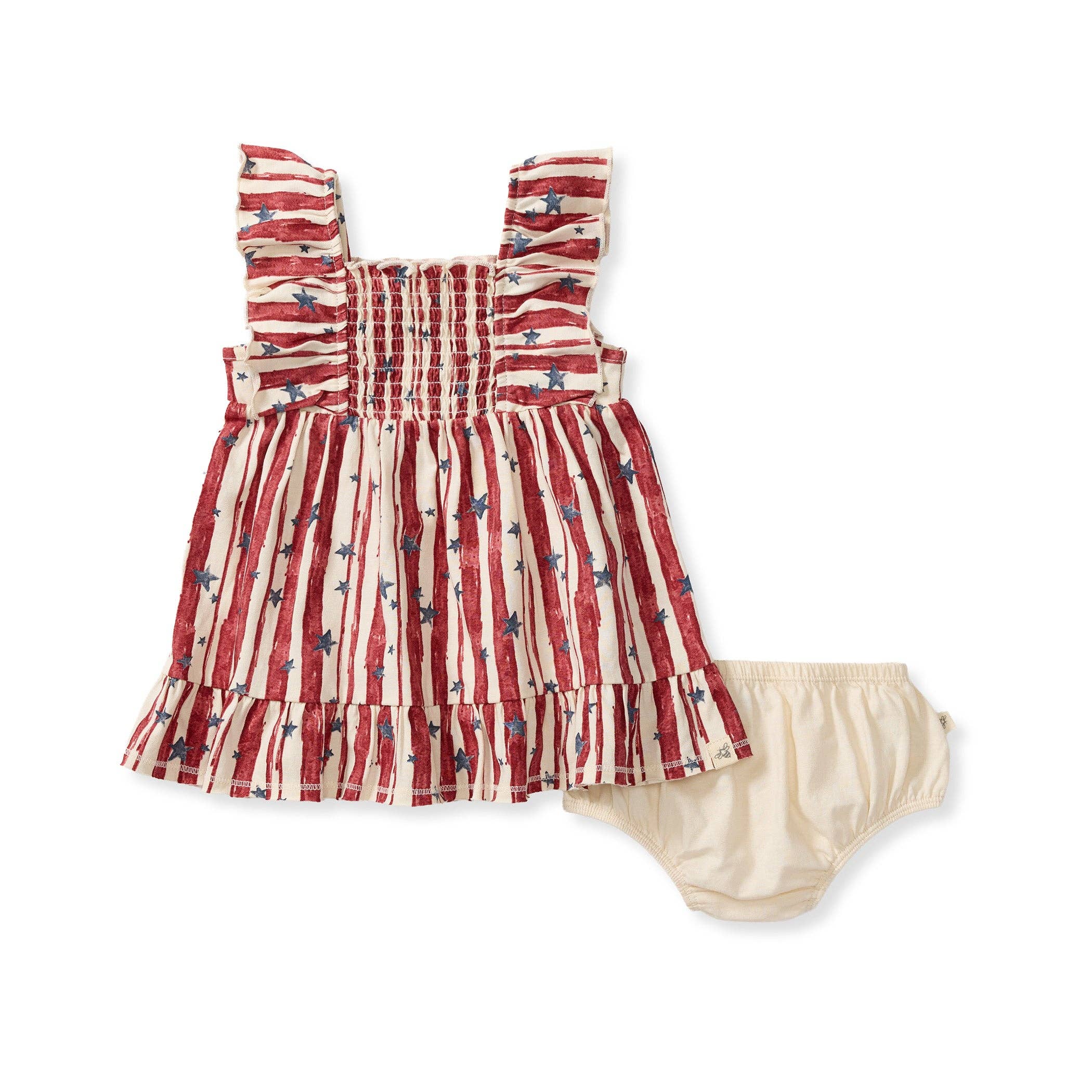 Stars & Stripes Organic Cotton Dress | Red