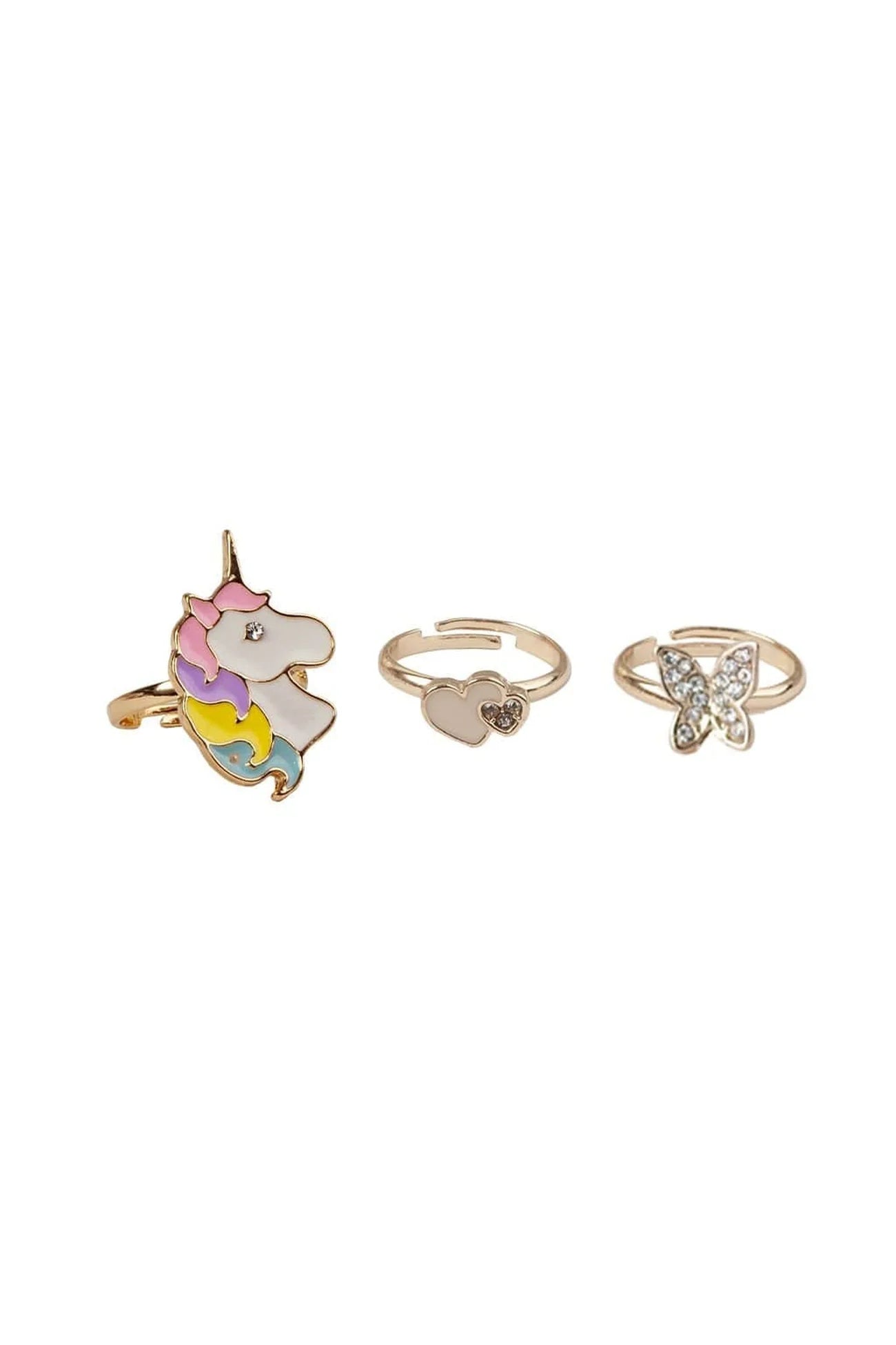 Boutique Butterfly & Unicorn Rings 3pc.
