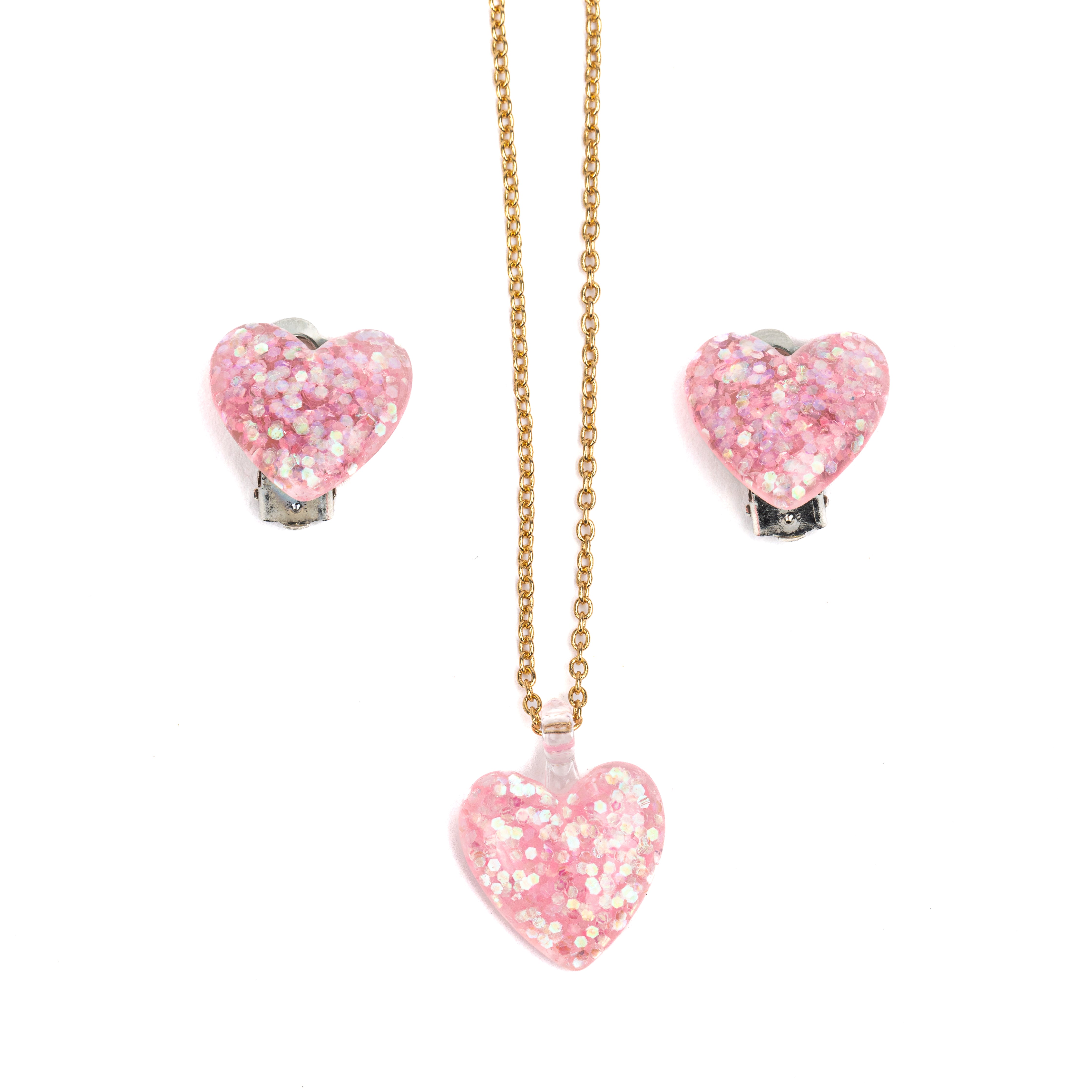 Boutique Glitter Heart Necklace Assorted