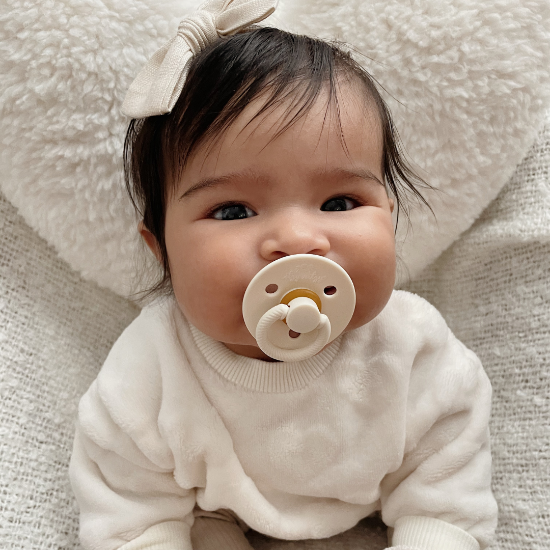 Itzy Soother™ Natural Rubber Paci Sets | Coconut + Toast