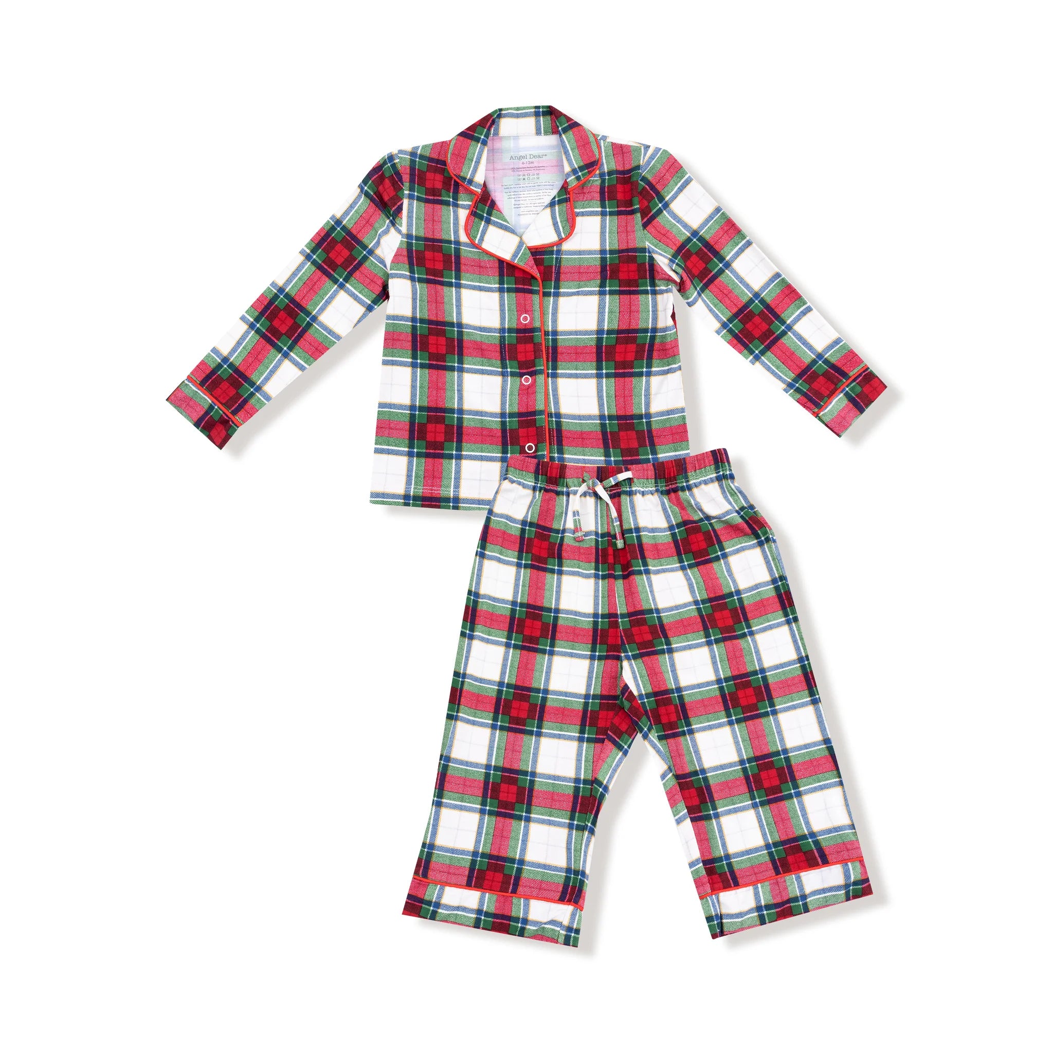 Angel Dear Kids L/S Coat Style w/ Pant | Holiday Plaid