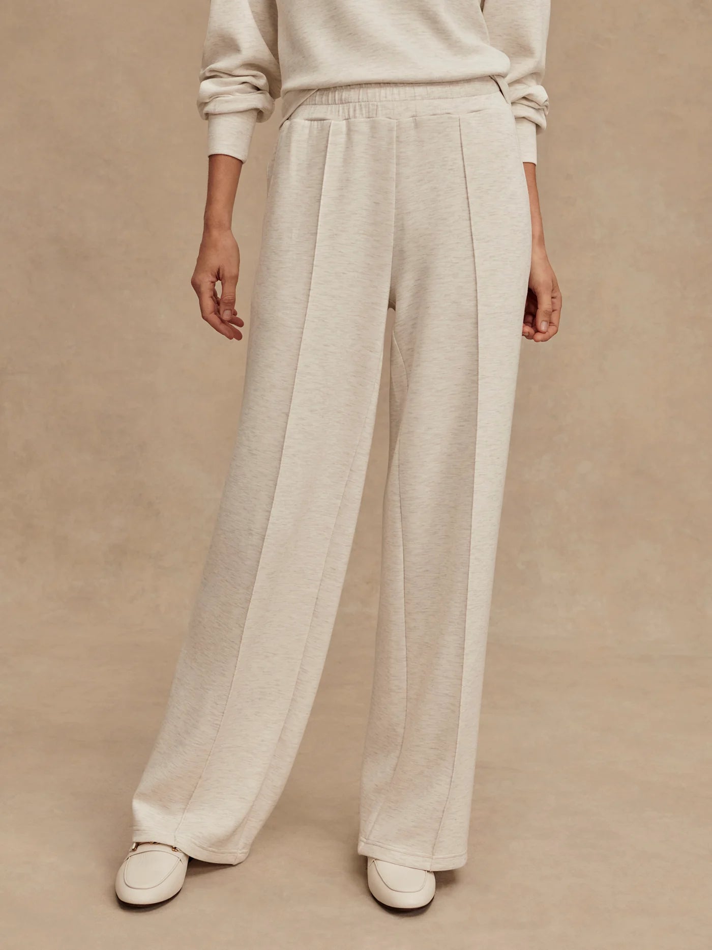 The Wide Leg Pant 28" | Ivory Marl