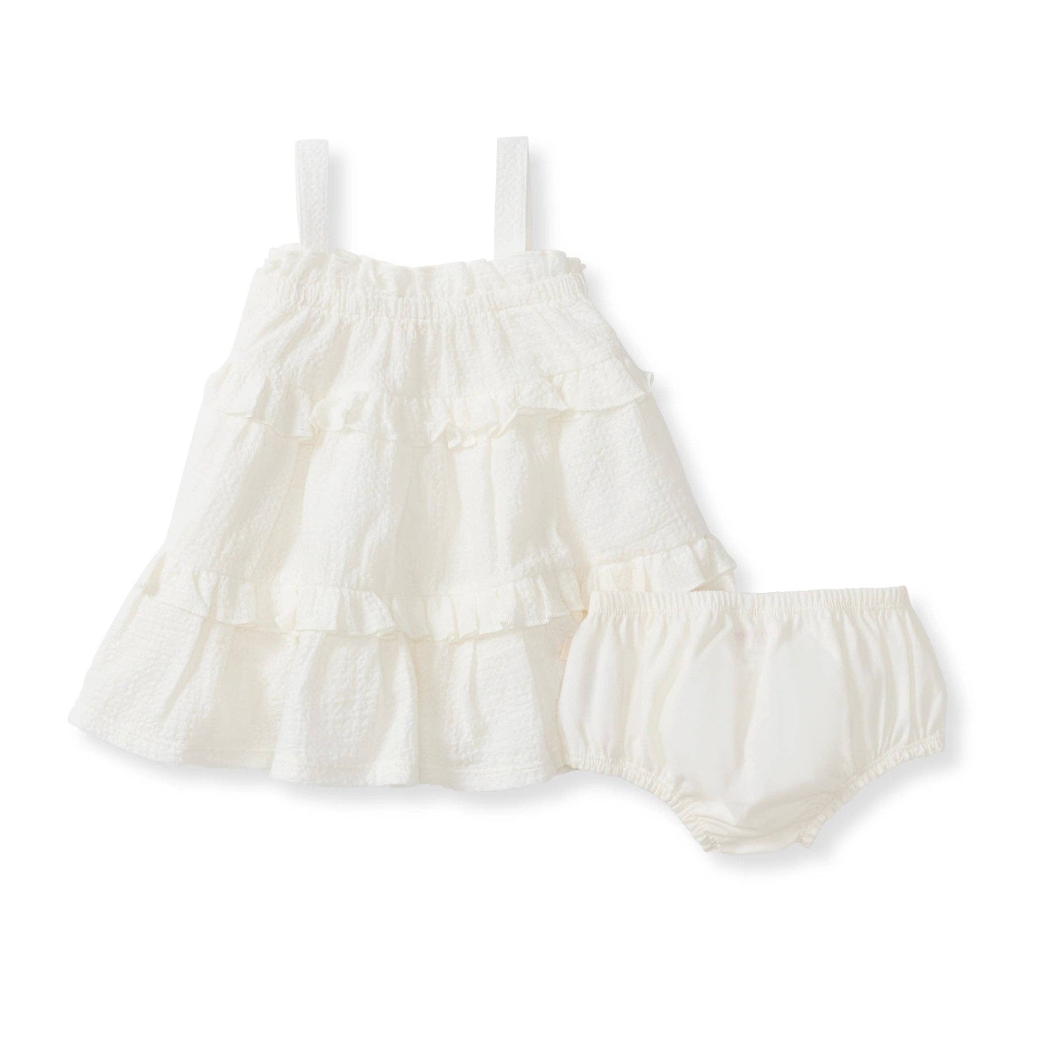 Cross Stitch Muslin Dress | Cream